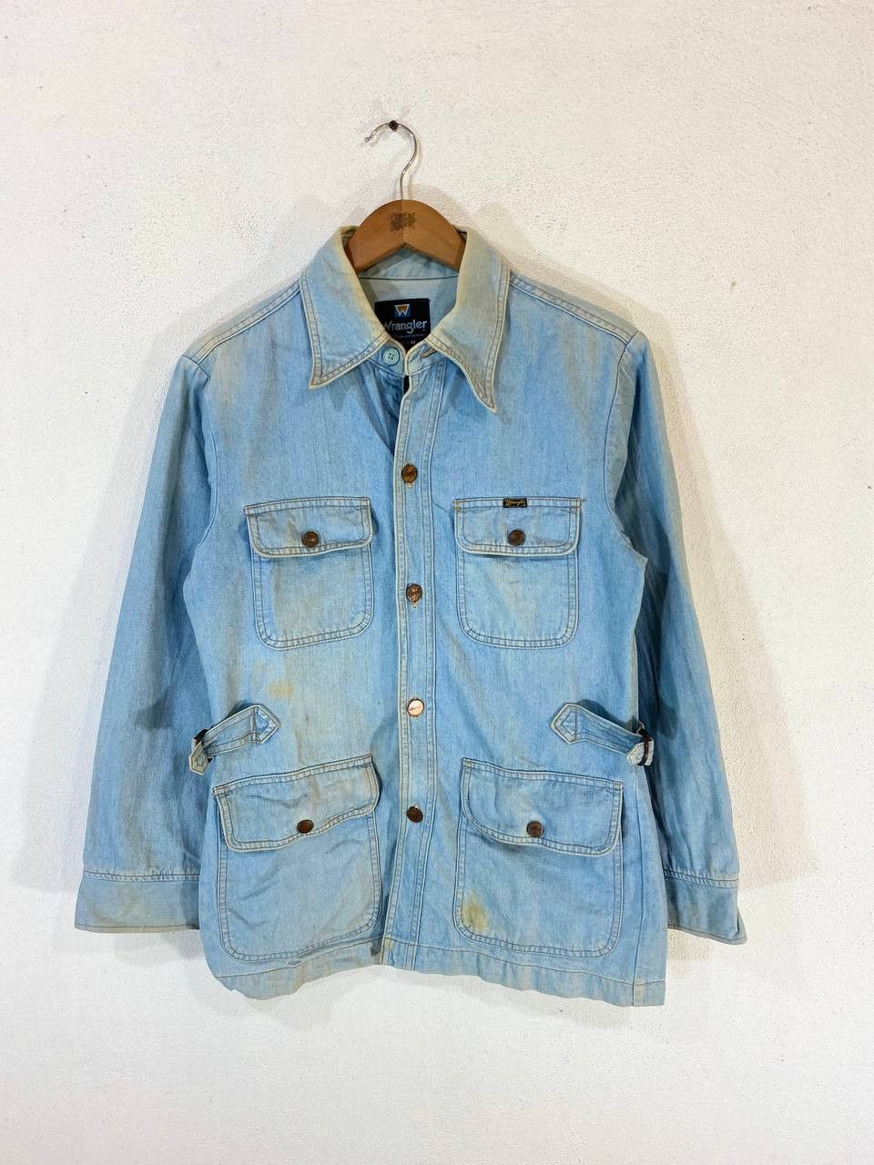 Vintage vintage wrangler denim jacket 4 pocket nice design Size US M / EU 48-50 / 2 - 1 Thumbnail