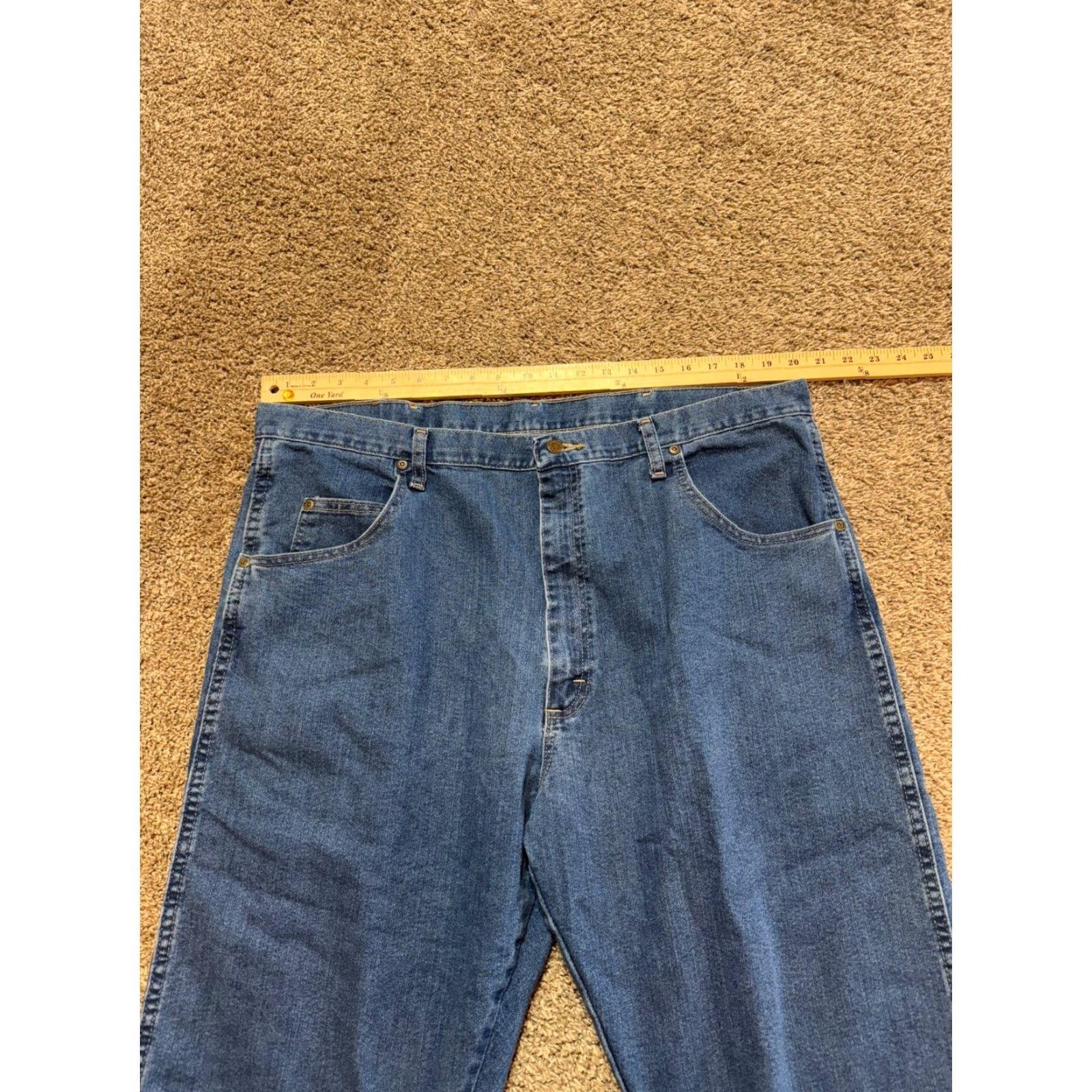 Wrangler Wrangler Rugged Wear Jeans Bootcut Men 42 Blue Denim 42X32 Cotton Blend 5-Pocket Stretch Relaxed M Size US 42 / EU 58 - 5 Thumbnail