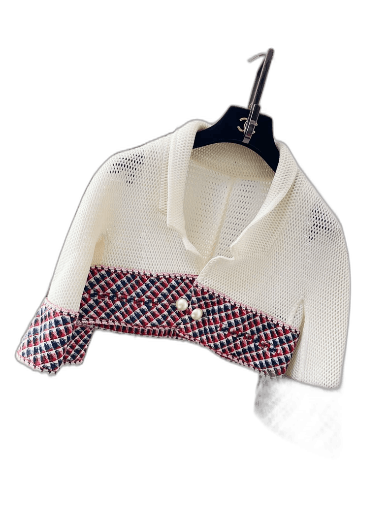 Chanel Chanel Ivory Color Knit Short Jacket Size S / US 4 / IT 40 - 1 Thumbnail