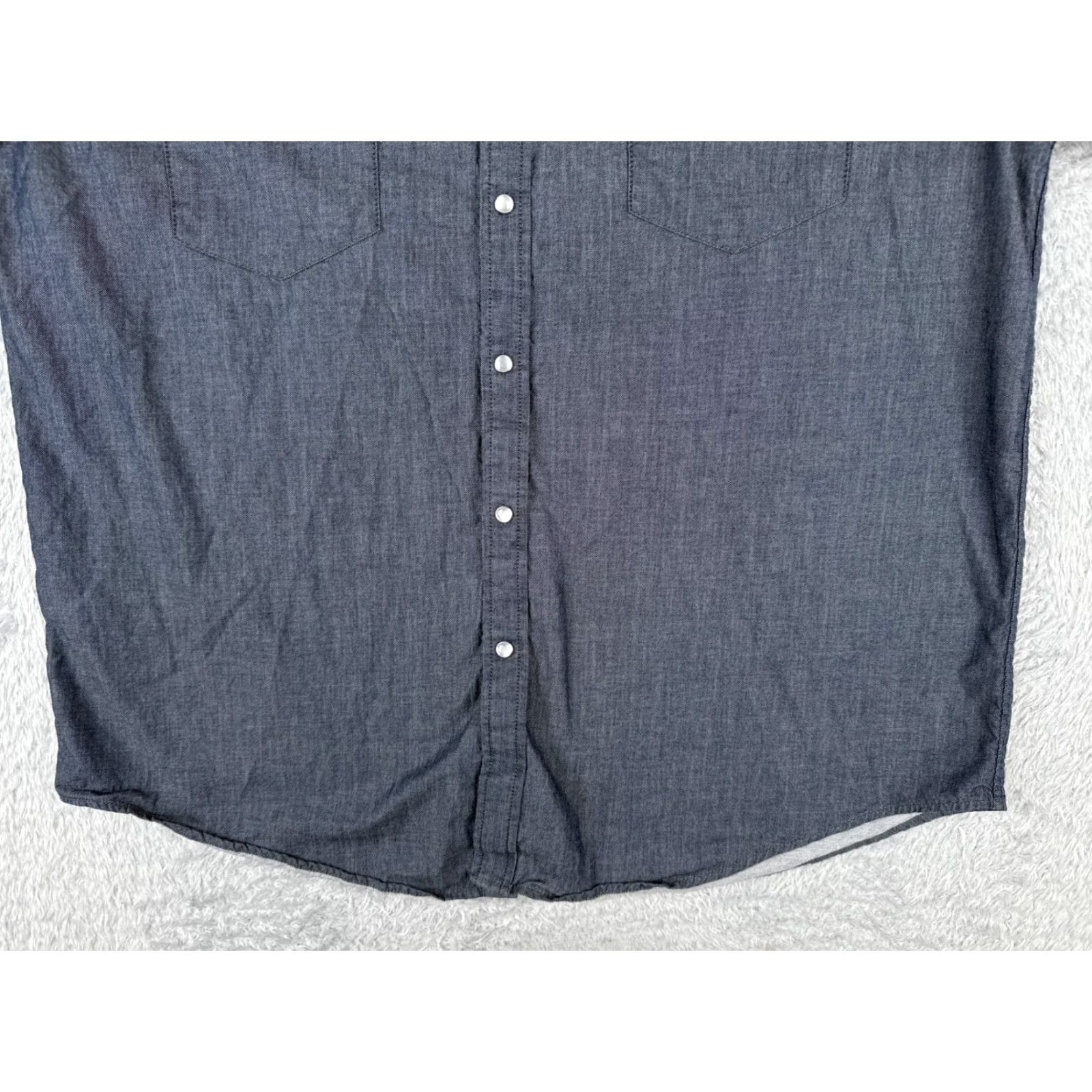 Denime DCTop Blue Denim Button-Up Shirt Mens XL Long Sleeve Plaid Western Size US XL / EU 56 / 4 - 5 Thumbnail