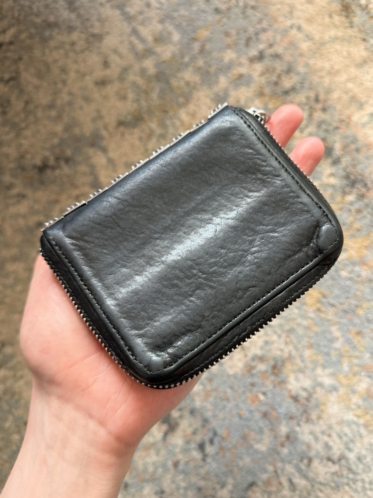 Chrome Hearts Chrome Hearts Pyramid Plus Studded Black Leather Zip Wallet Size ONE SIZE - 5 Thumbnail