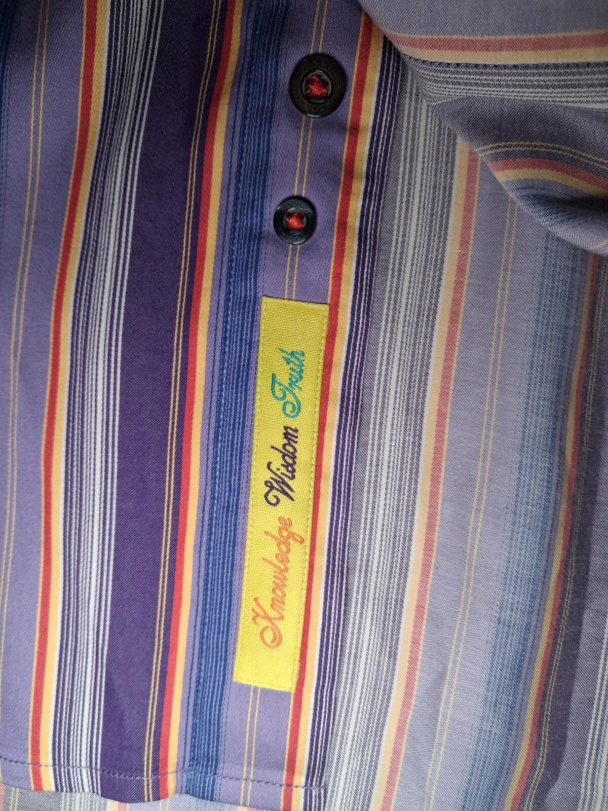 Robert Graham Robert Graham Shirt XL Multicolor Striped Cotton Flip Cuff Size US XL / EU 56 / 4 - 5 Thumbnail
