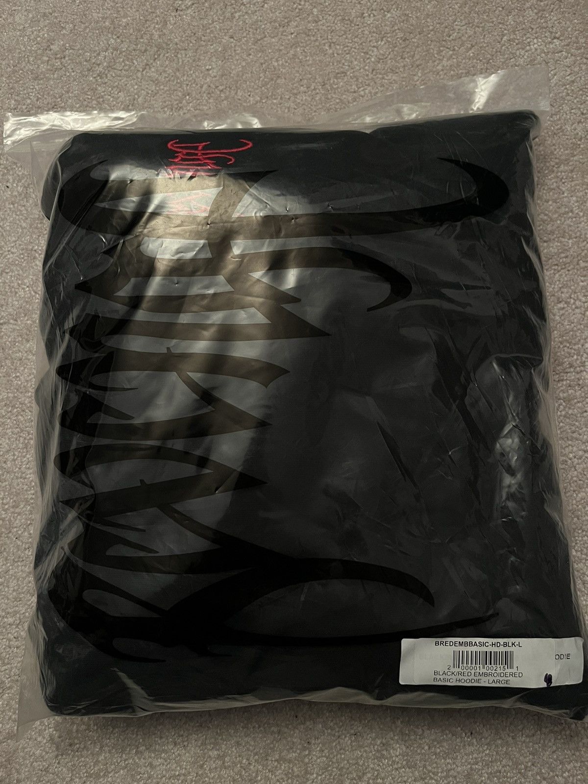 Revenge Revenge BLACK/RED EMBROIDERED BASIC HOODIE Size US L / EU 52-54 / 3 - 6 Thumbnail