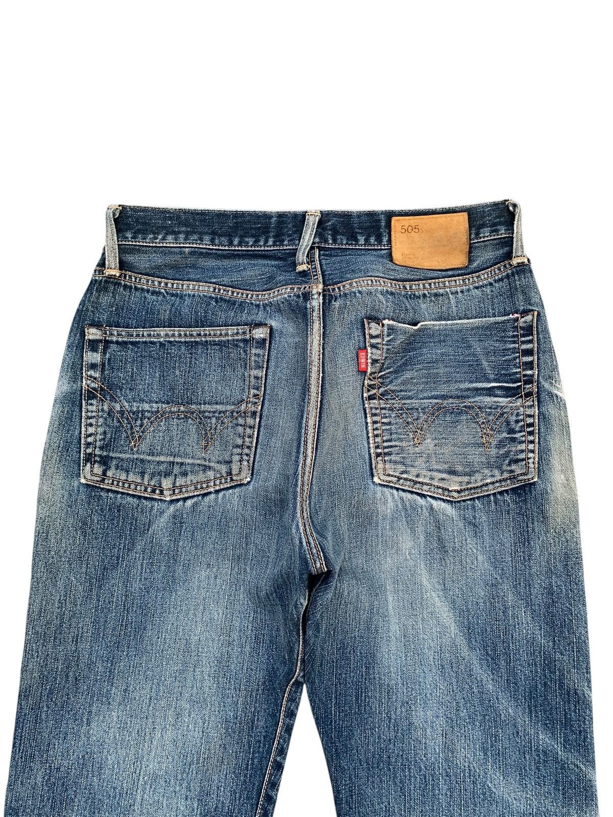 Edwin VINTAGE EDWIN 505 SELVEDGE FADED & RUSTY DISTRESSED DENIM Size US 32 / EU 48 - 8 Thumbnail