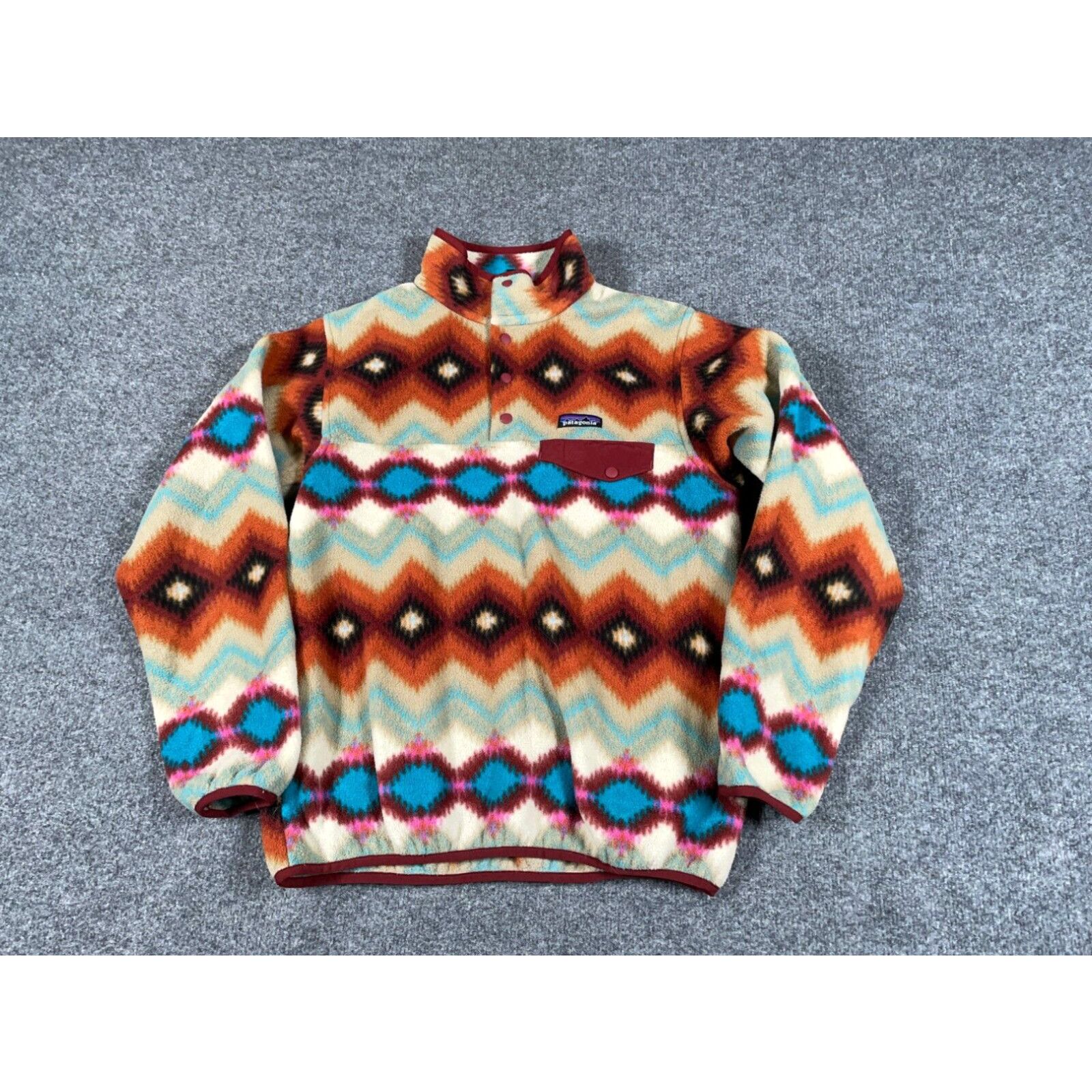 image of Patagonia Synchilla Snap T Fleece Women's Small Timber Twist Aztec Motif 25455 in White