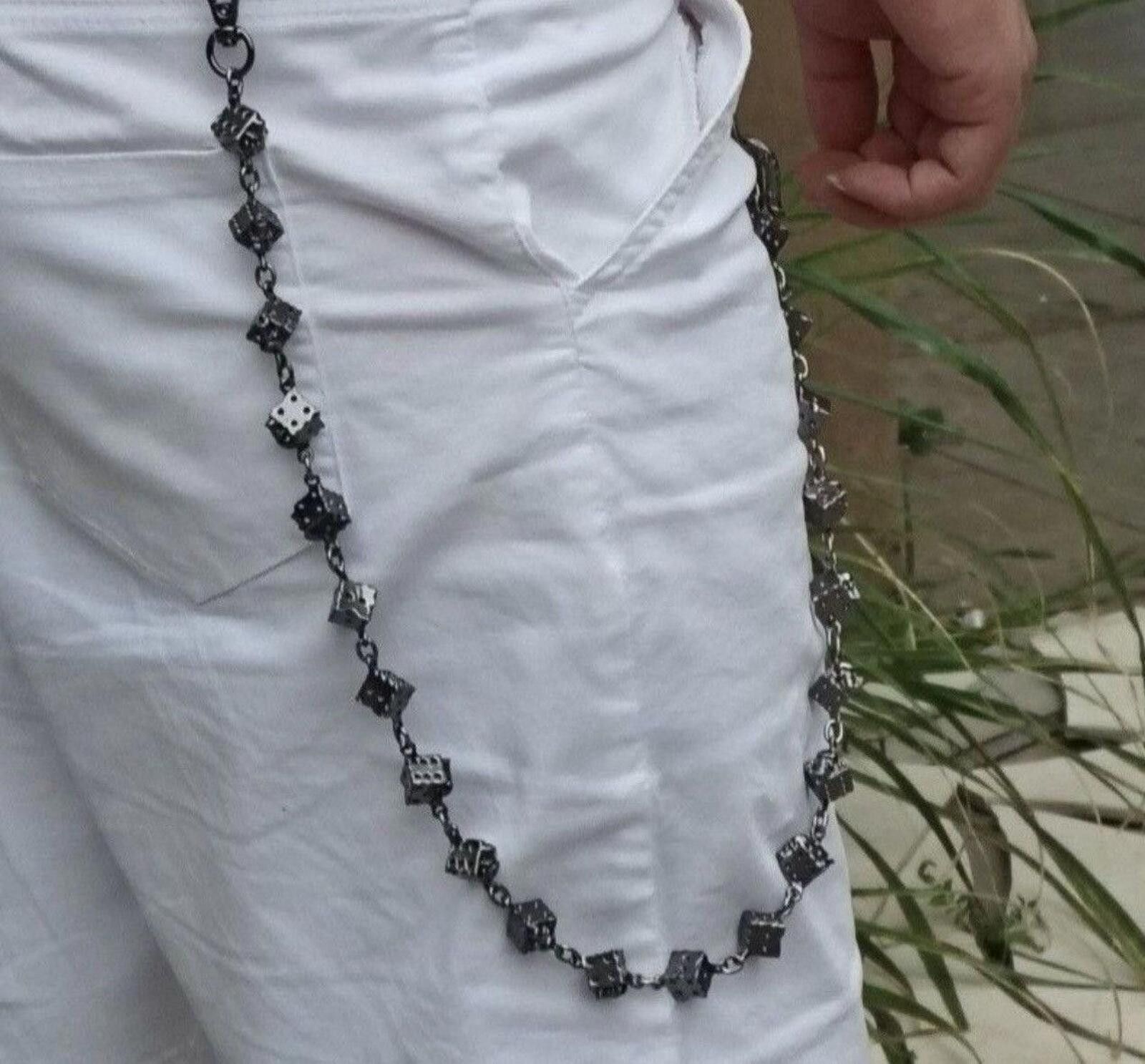 Jewelry Dice and Skulls Grunge Wallet Chain Size ONE SIZE - 1 Thumbnail