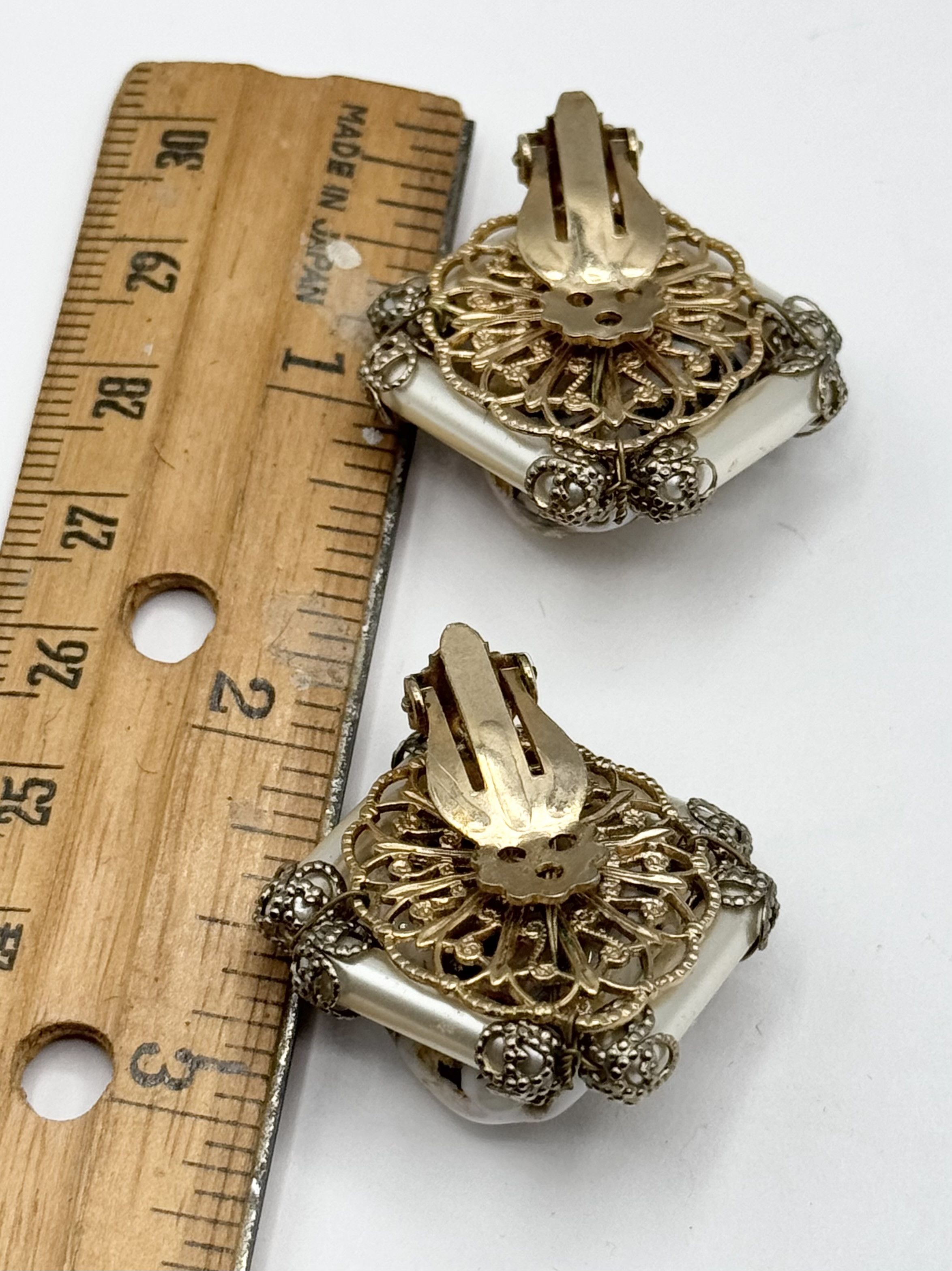 Vintage Vintage art glass filigree hand beaded earrings Size ONE SIZE - 6 Thumbnail