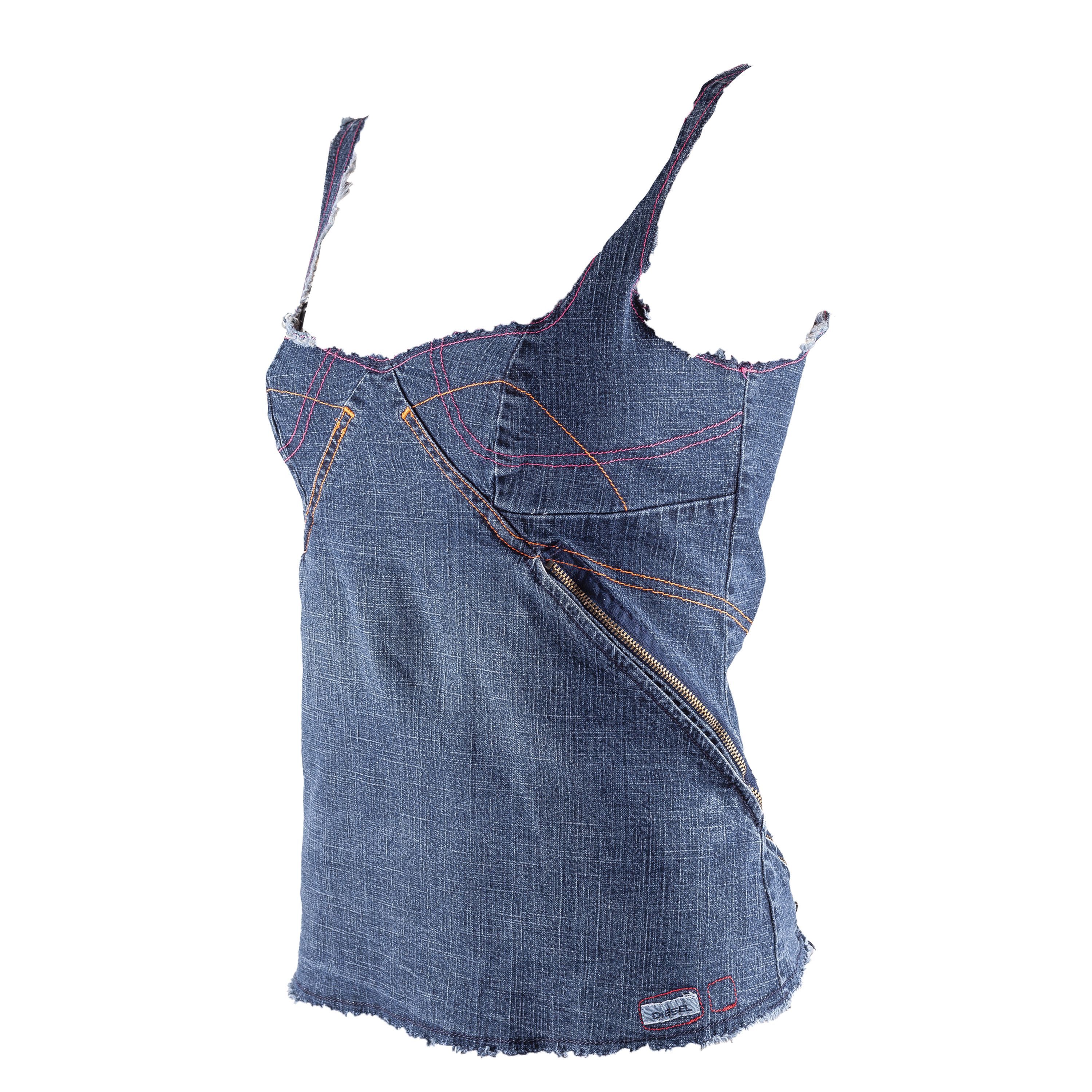 Diesel Diesel Vintage Denim Stitching Corset Bustier Top (XL) Size XL / US 12-14 / IT 48-50 - 1 Thumbnail