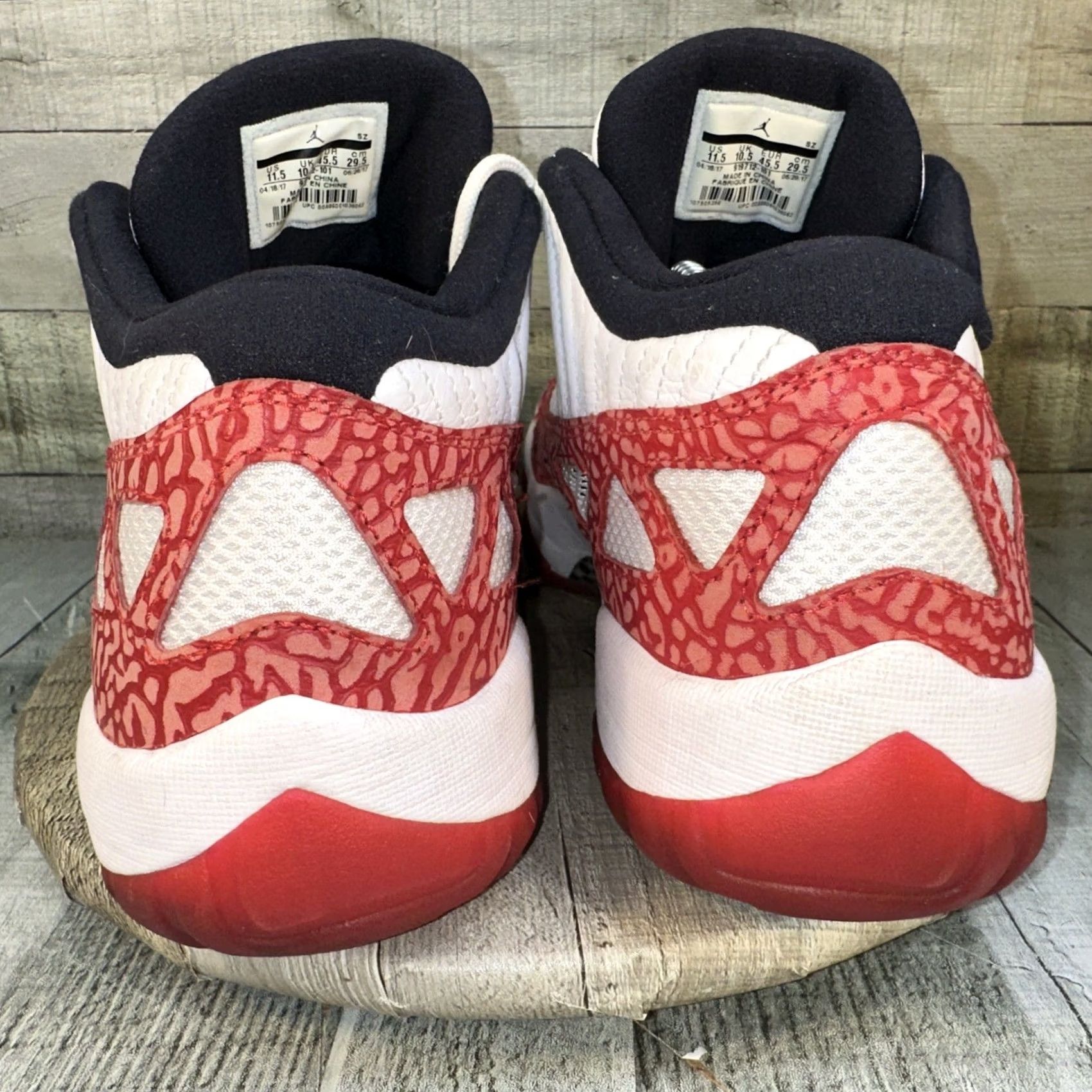 Nike Nike Air Jordan 11 Low Retro IE Gym Red White 919712-101 Mens Sneaker 11.5 Low Top Leather Comfort Retro Colorful Basketball 2017 Size US 12 / EU 45 - 6 Thumbnail