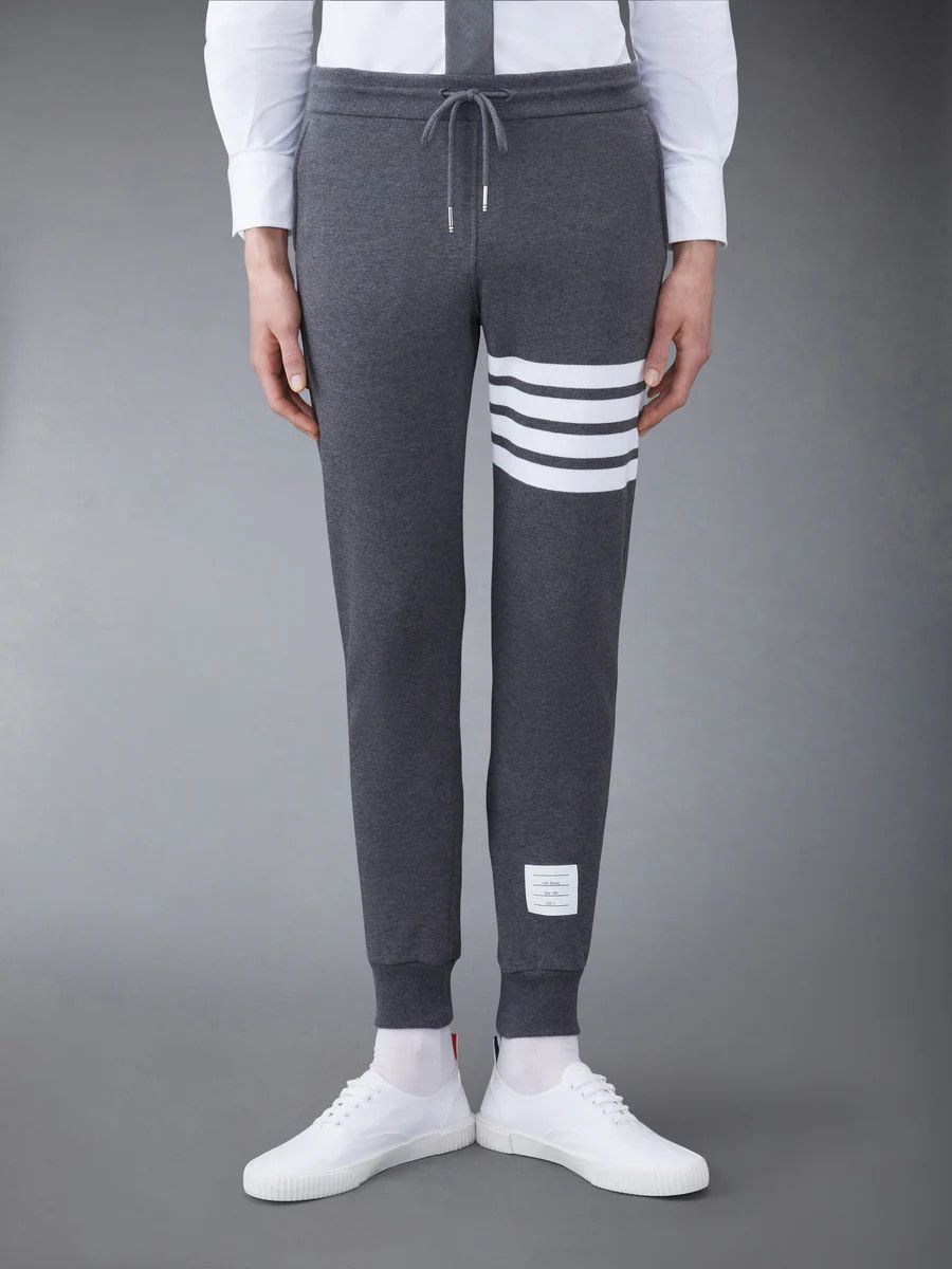 Thom Browne THOM BROWNE gray Loopback 4-Bar cotton sweatpants Size 4 XL Size US 36 / EU 52 - 2 Thumbnail