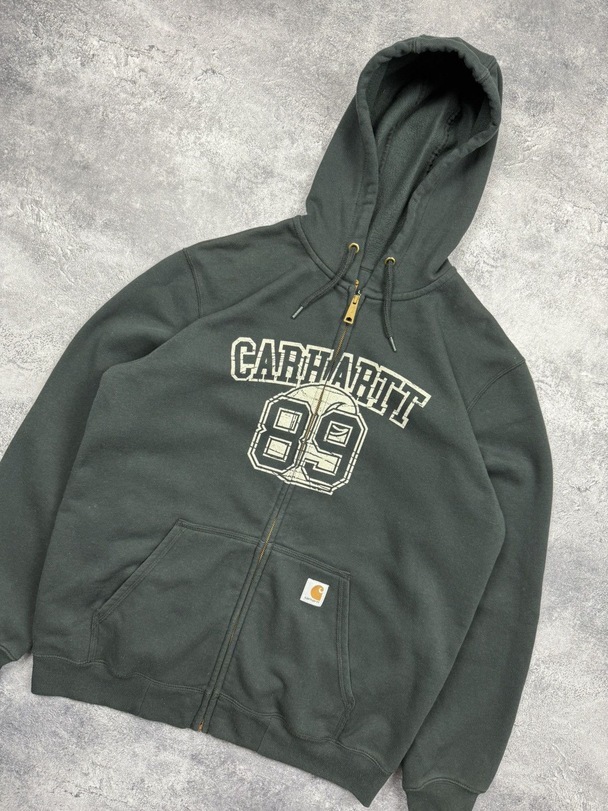 Carhartt Vintage Y2K Carhartt Big Logo Zip Up Hoodie Black Jacket Size US L / EU 52-54 / 3 - 4 Thumbnail