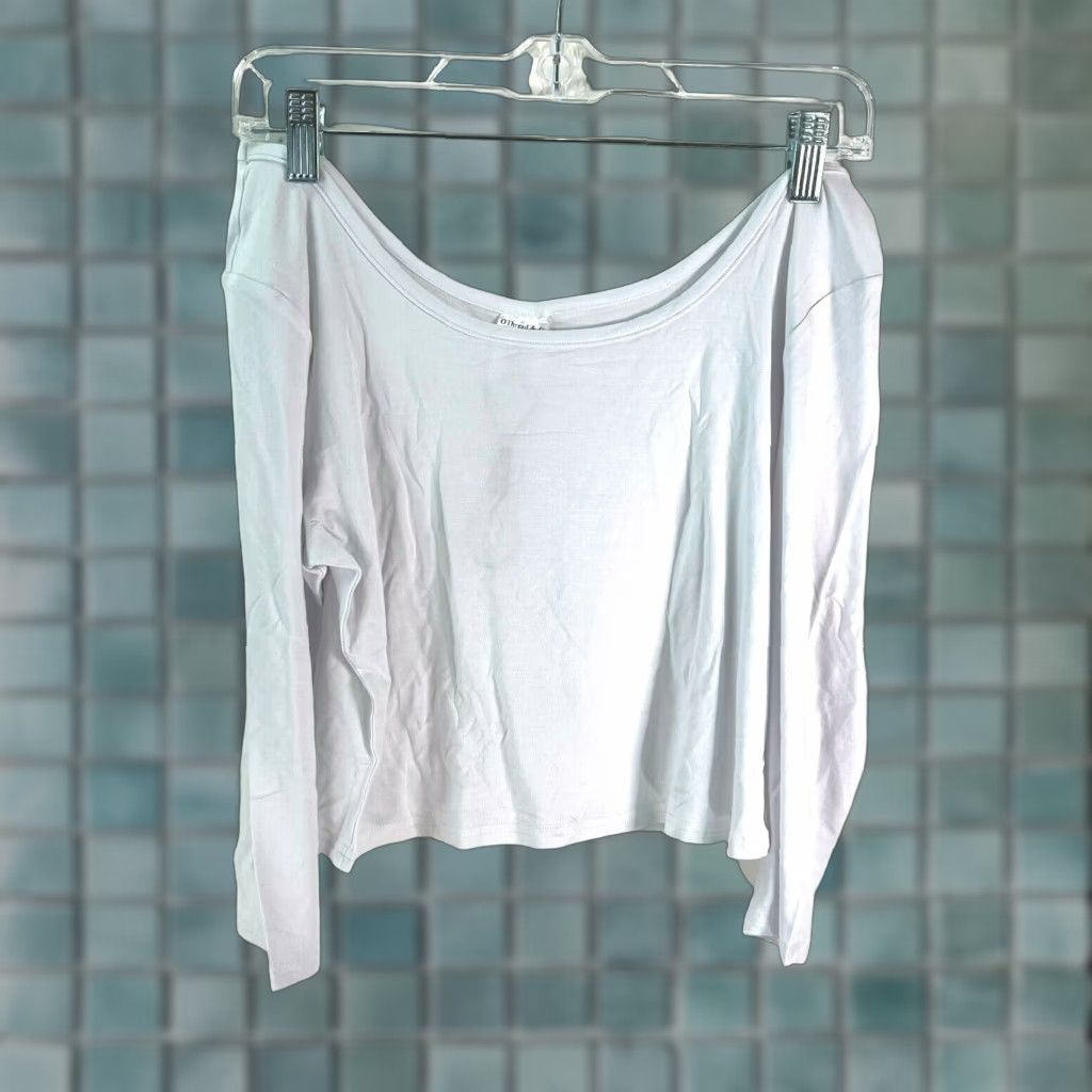 CO O Thread & Co T-Shirt Womens Cropped White - Large - Scoop Neck - 3/4 Sleeve - Casual Size L / US 10 / IT 46 - 1 Thumbnail