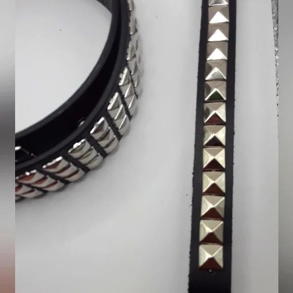 Other Gothic Studded Leather Belt + Studded Bracelet Black-New Size ONE SIZE - 8 Thumbnail