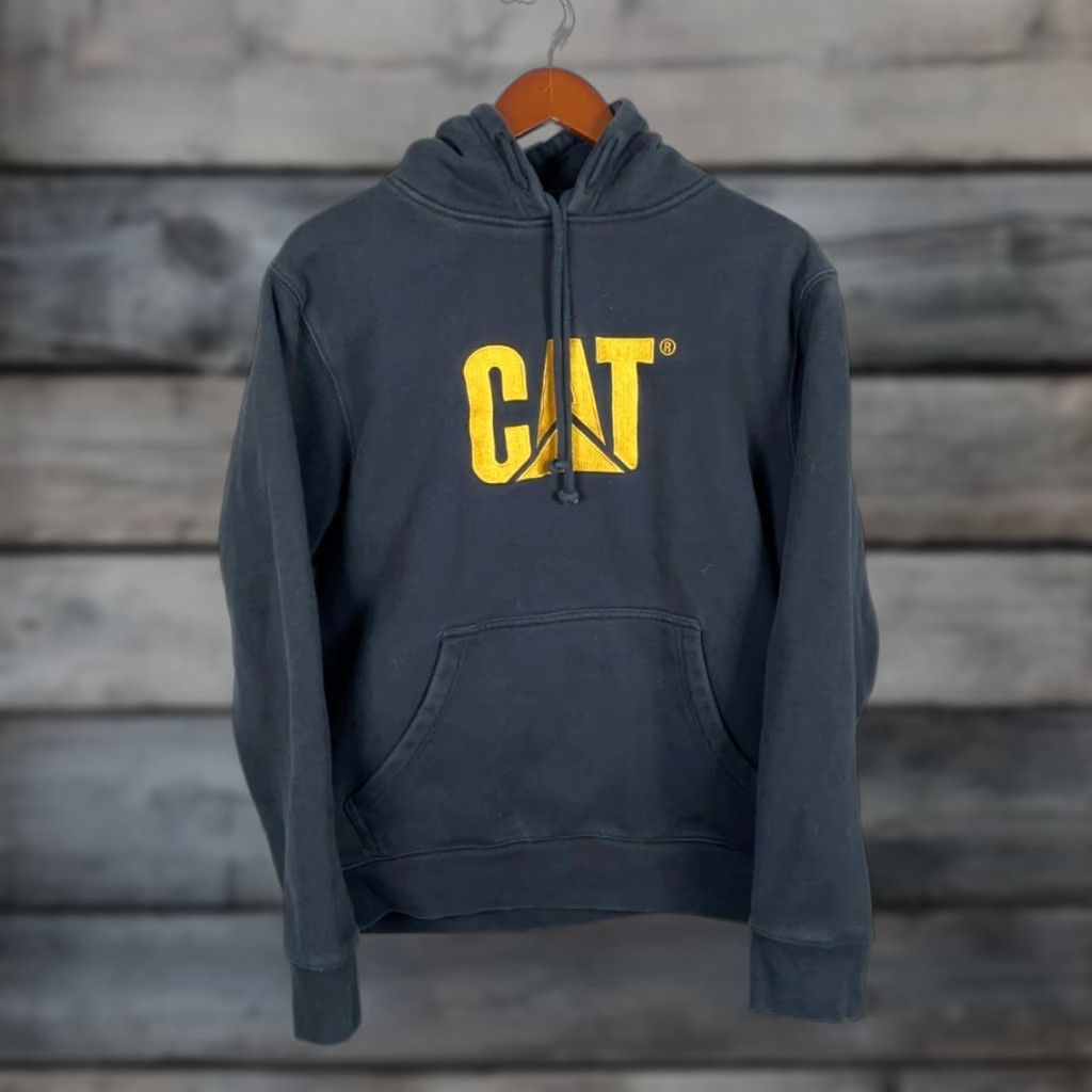 Vintage CAT Caterpillar Embroidered Hoodie Black Adult Medium Sweatshirt Heavyweight Size US M / EU 48-50 / 2 - 1 Thumbnail