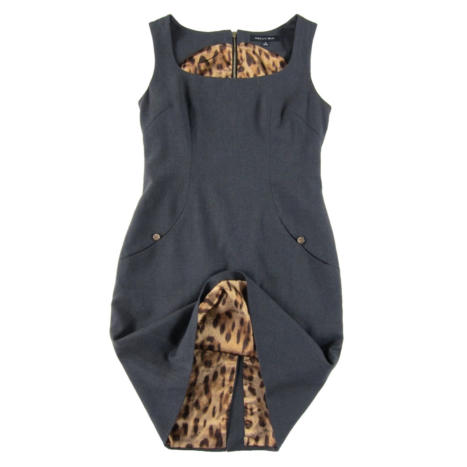 Vintage KELLY BUI Dress Womens Grey Sleeveless Pocket Tank Sheath Classic Work M Size M / US 6-8 / IT 42-44 - 5 Thumbnail