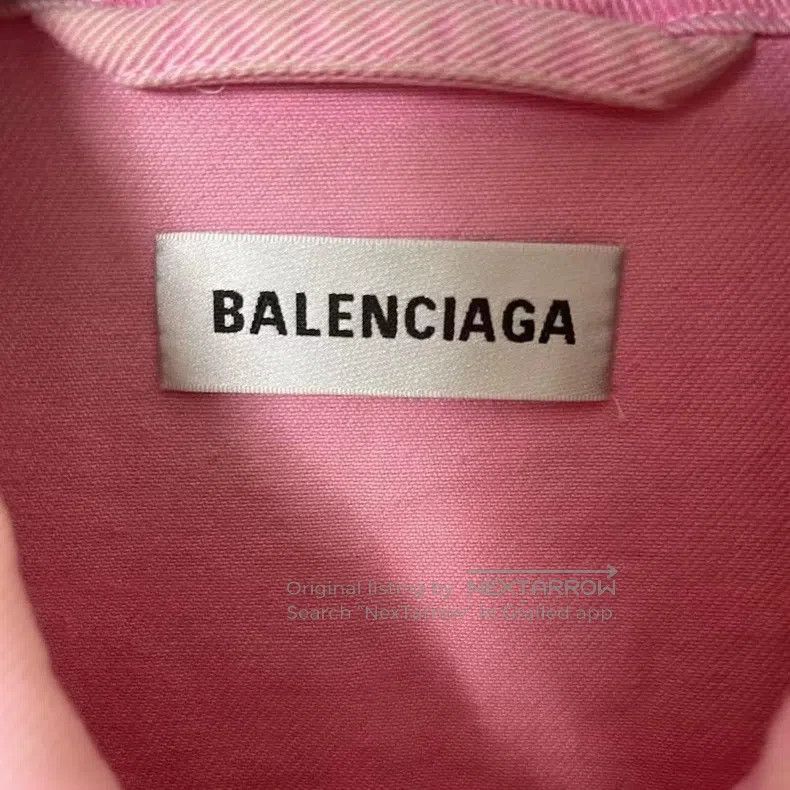 Balenciaga Balenciaga Pink denim jacket with chest embroidery, size 3 Size XS / US 0-2 / IT 36-38 - 3 Thumbnail