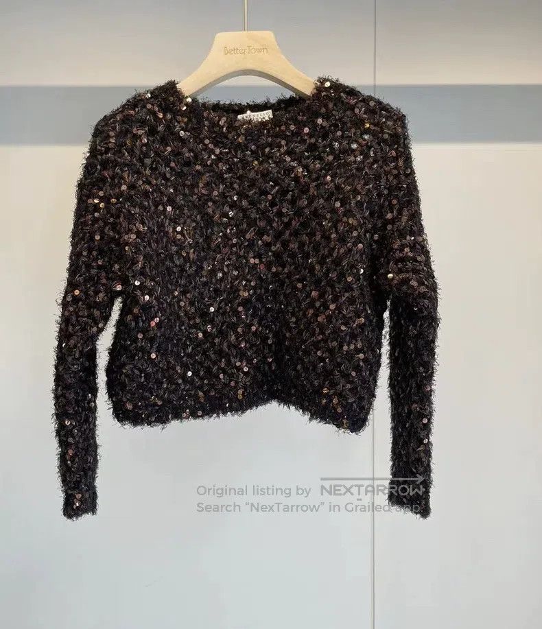 Brunello Cucinelli Brunello Cucinelli Heavy sequined knitted sweater Size M / US 6-8 / IT 42-44 - 2 Thumbnail