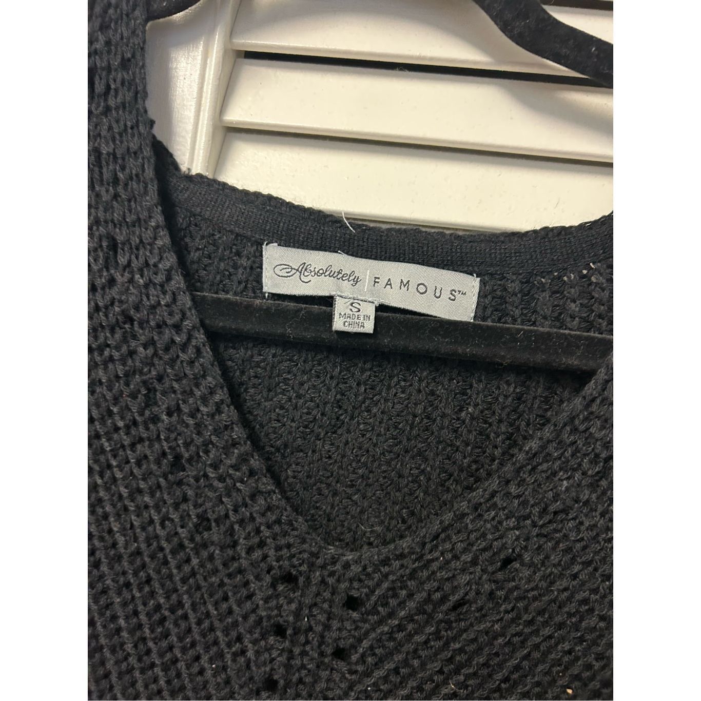 Almost Famous Absolutely Famous Macy's NWT Chunky Knit Tye Black Sweater, Size S / US 4 / IT 40 - 6 Thumbnail