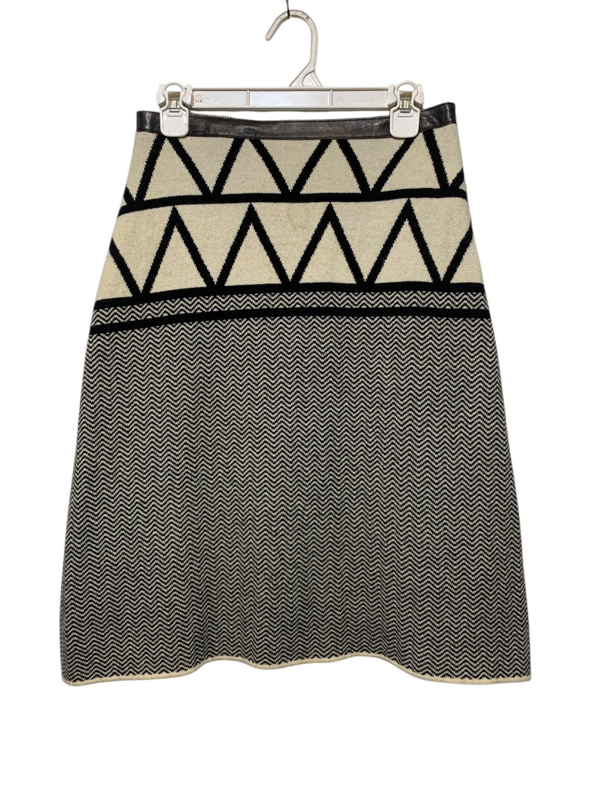 Gaultier Homme Objet L.Objet Shinichi Morimoto zig zag wool cashmere skirt Size 26" / US 2 / IT 38 - 1 Thumbnail