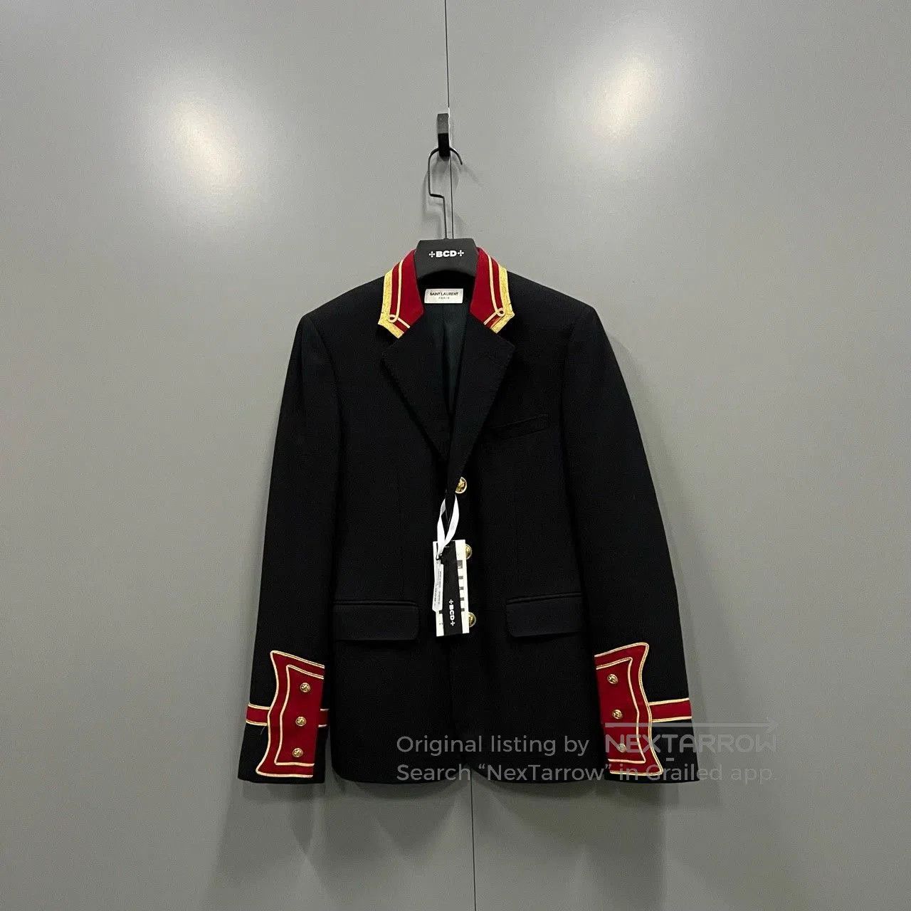 Saint Laurent Paris Saint Laurent Black Blazer Red Gold Trim. Size US S / EU 44-46 / 1 - 1 Thumbnail