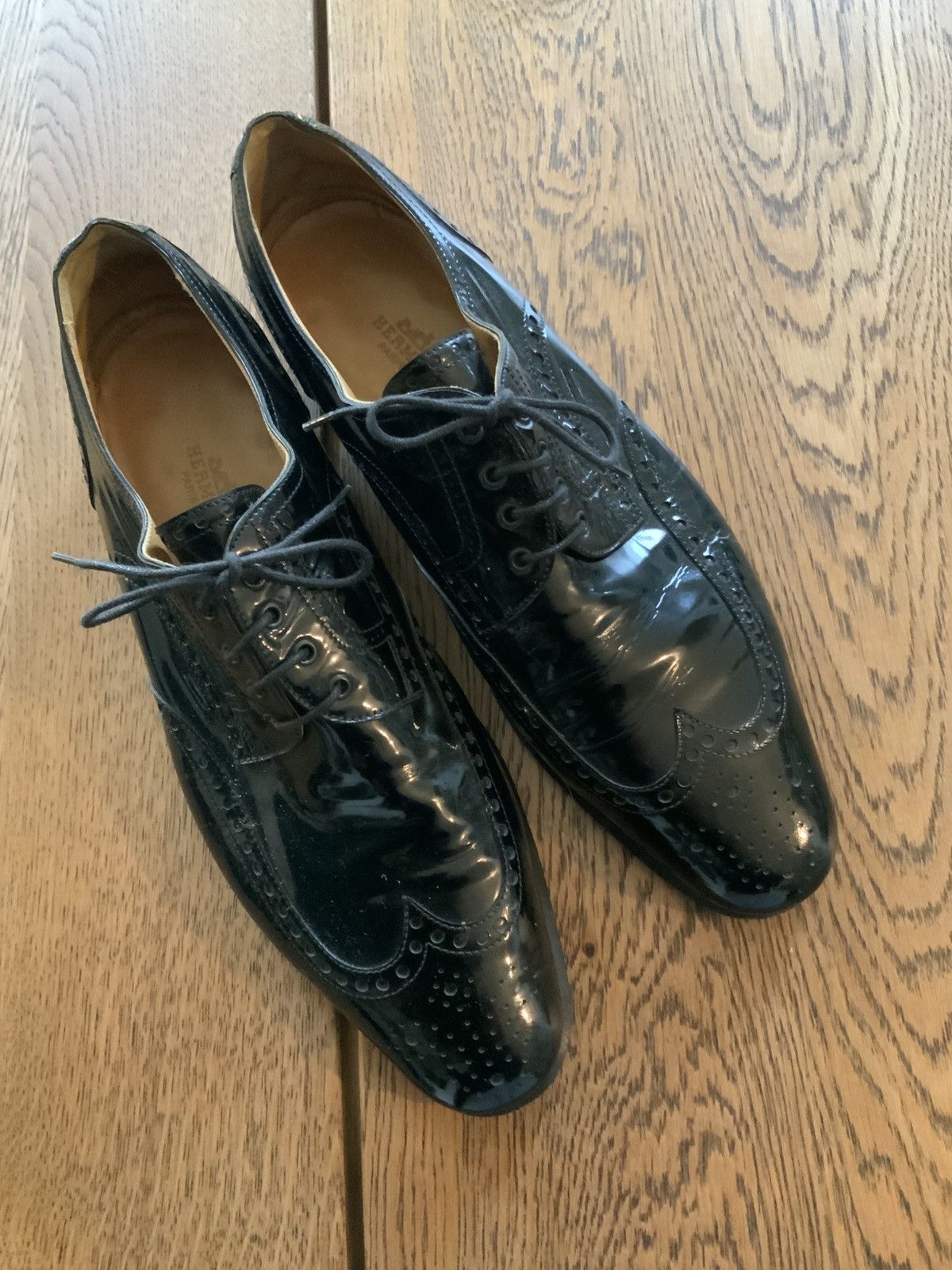 Hermes Derby shoes, black patent leather Size US 9 / EU 42 - 2 Thumbnail