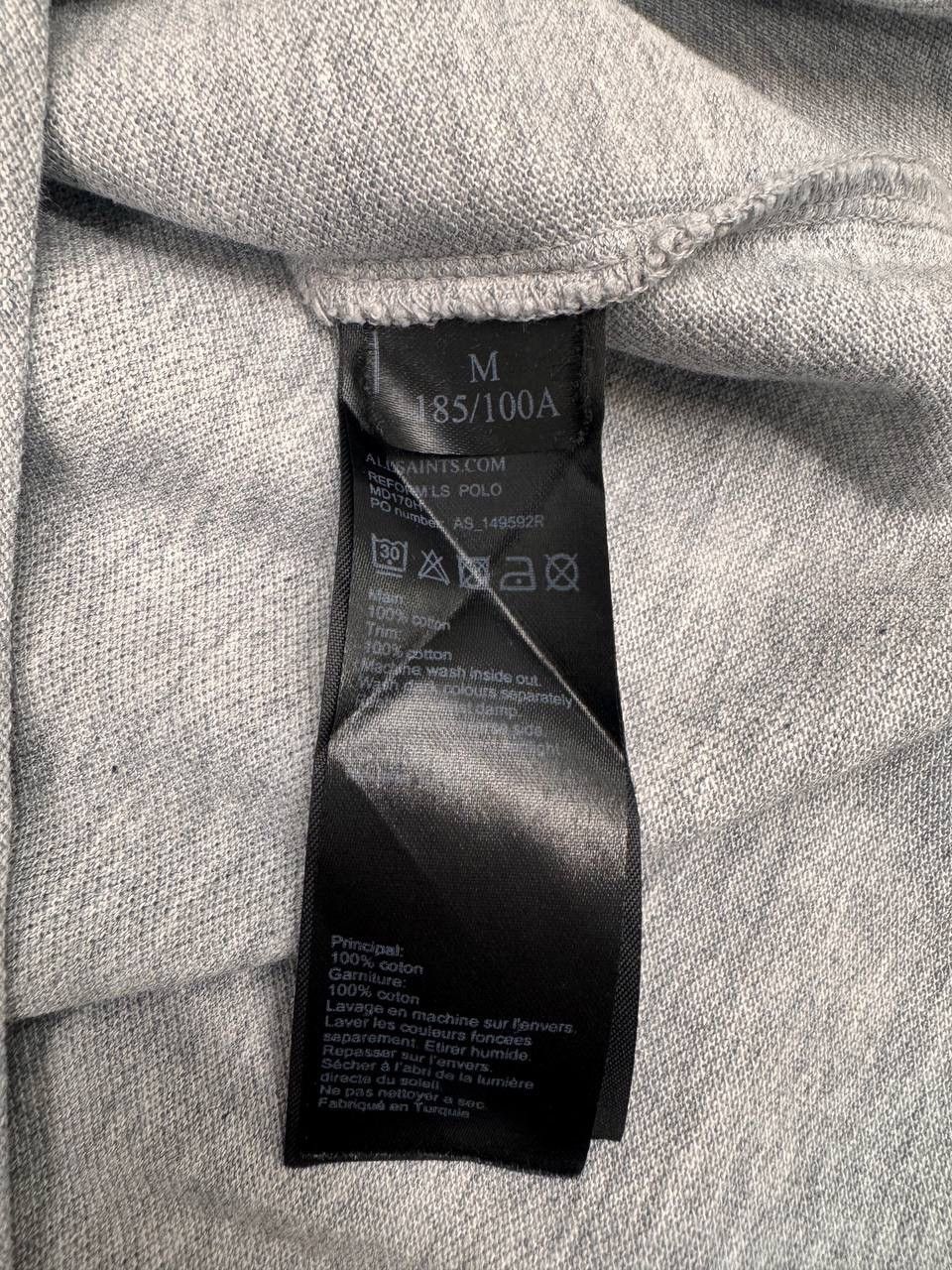 Allsaints AllSaints Men Cotton Polo Shirt Grey Long Sleeve Size M Size US M / EU 48-50 / 2 - 6 Thumbnail