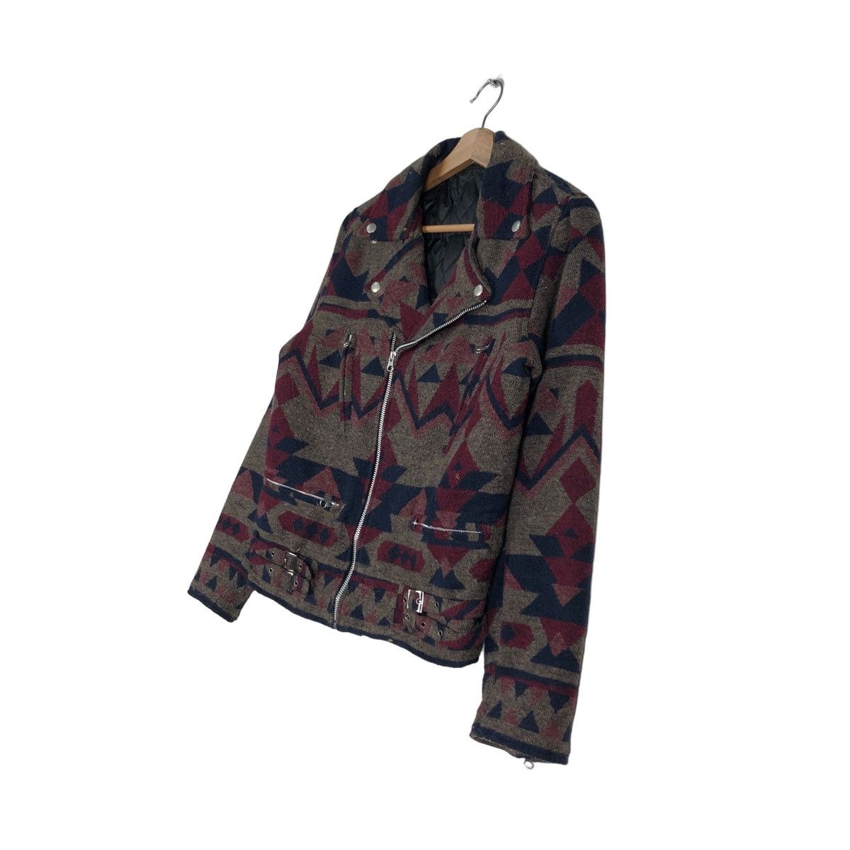 Hysteric Glamour 🔥Vintage Wool Biker Jacket Navajo Design Double Collar Size US M / EU 48-50 / 2 - 2 Thumbnail