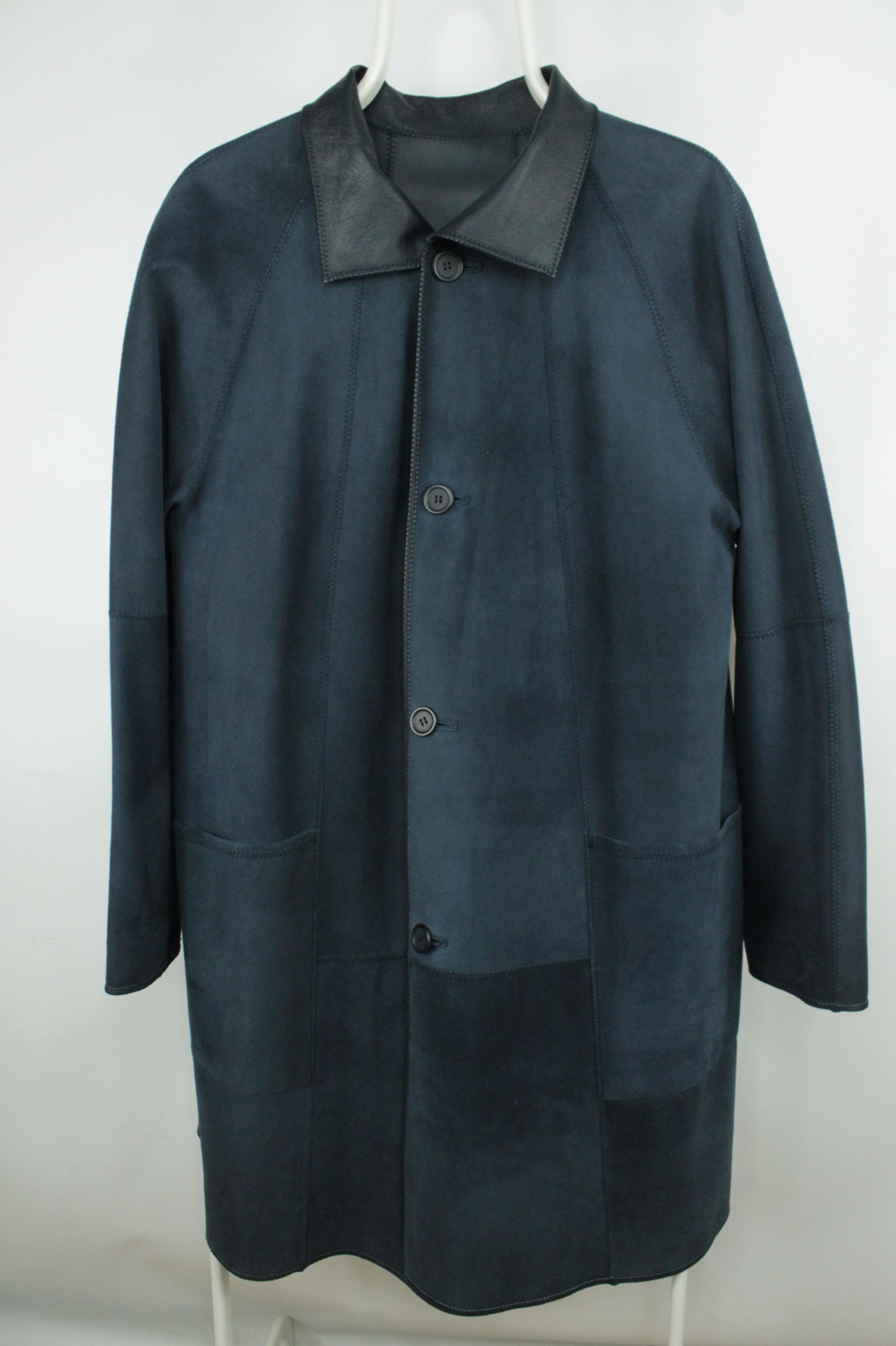 Other Friitala Finland Reversible Blue Leather Coat Jacket Women's Size L / US 10 / IT 46 - 11 Thumbnail