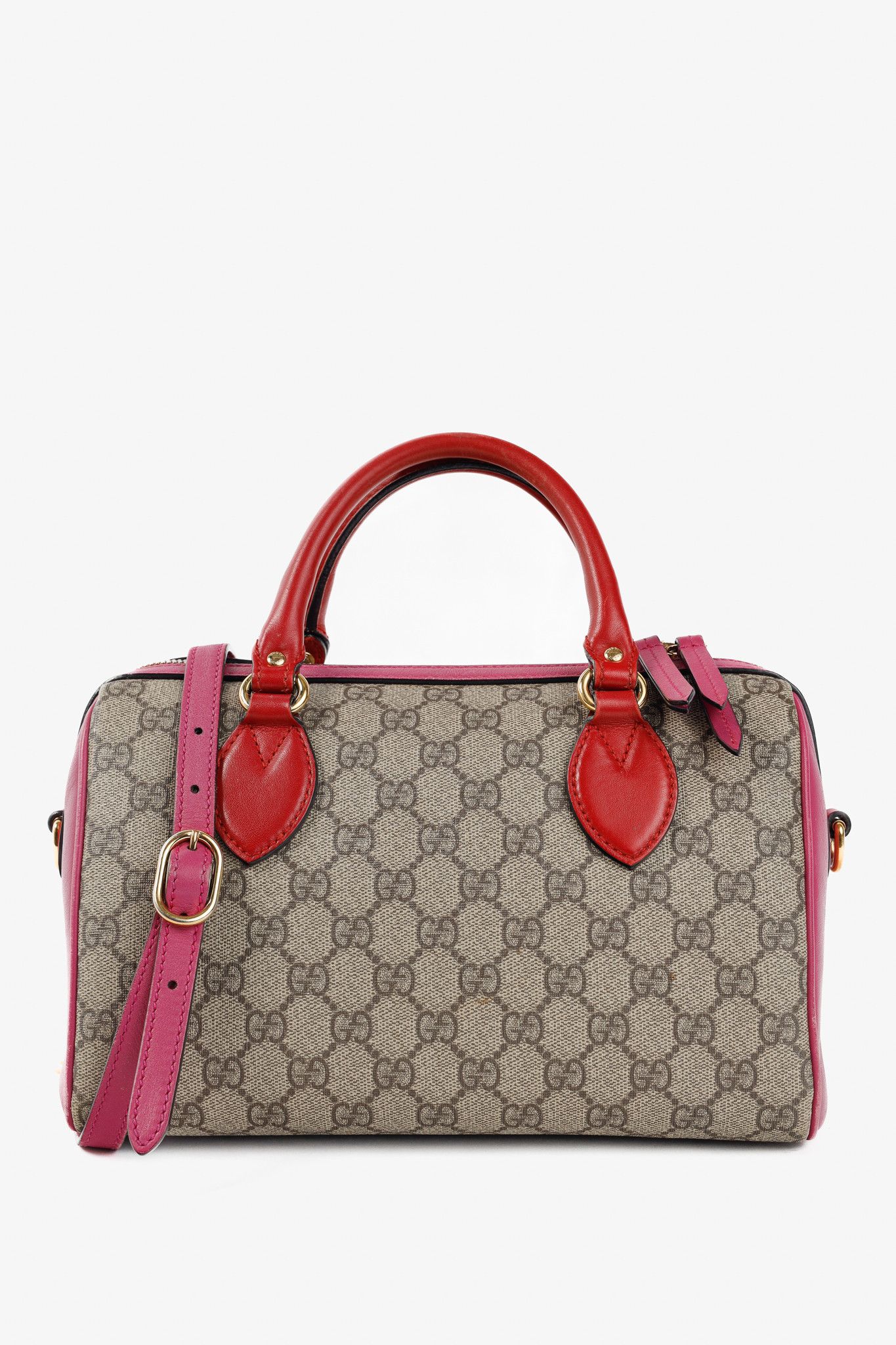 Gucci Beige & Ebony GG Supreme Canvas Top Handle Bag, Women's