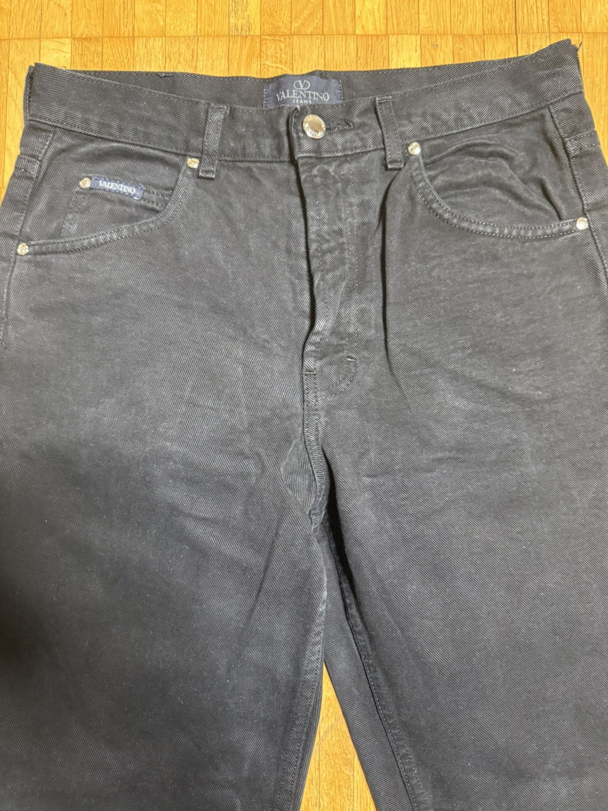 Yves Saint Laurent Valentino Jeans Black Straight Fit Denim Pants Size 30 Size US 30 / EU 46 - 2 Thumbnail
