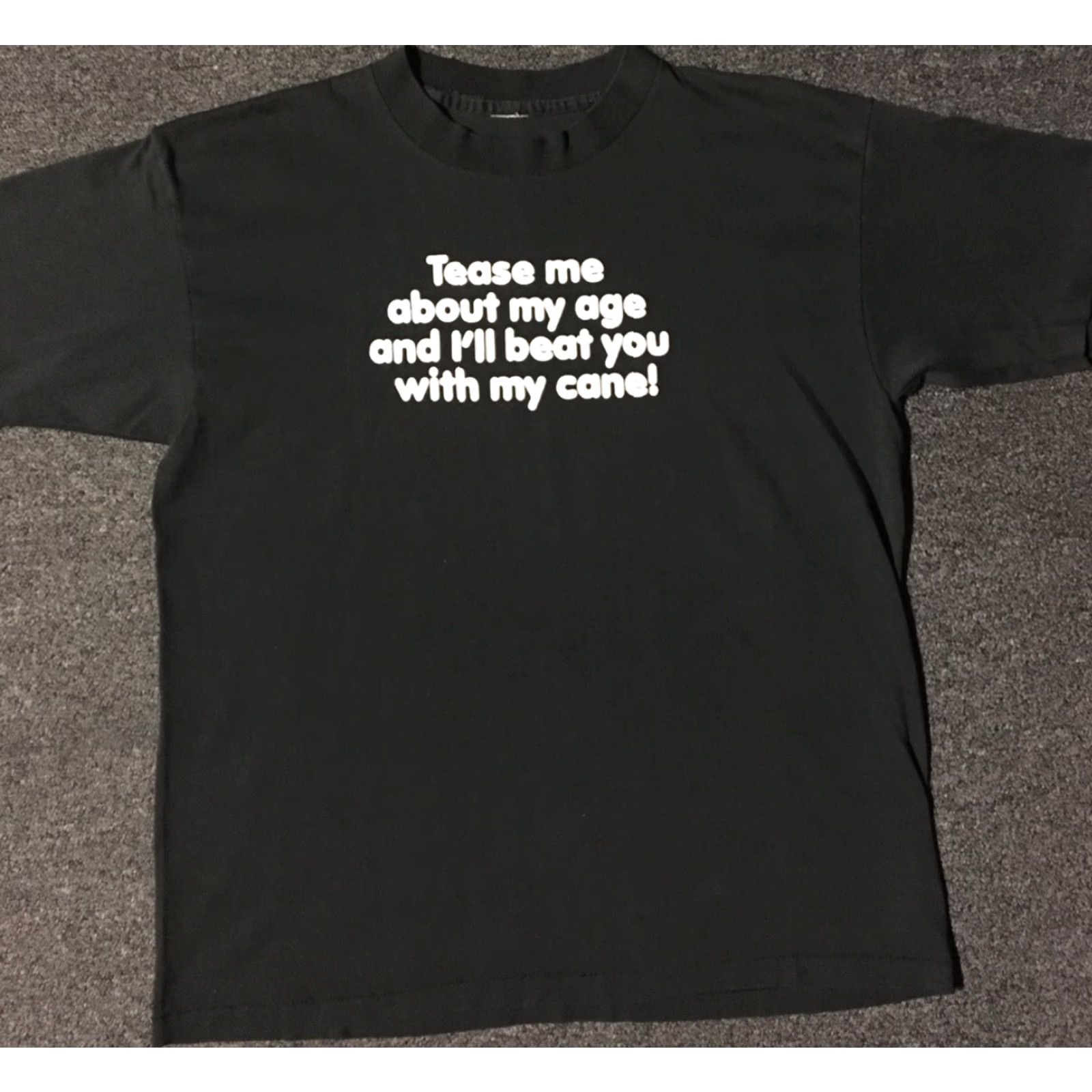 Vintage VINTAGE Beat You With My Cane Shirt S M Single Stitch Funny Joke Humor Dad 90s 80s American Vintage Shirt Mens Black USA 90s Funny Grandpa Bar Retro Size US S / EU 44-46 / 1 - 2 Thumbnail