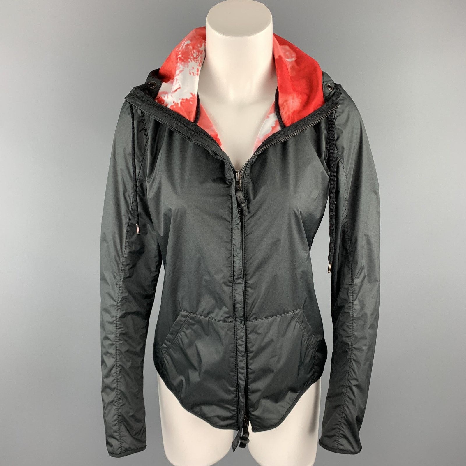 Other KRU Size 4 Black & Red Polyamide Reversible Hooded Jacket Size S / US 4 / IT 40 - 1 Thumbnail