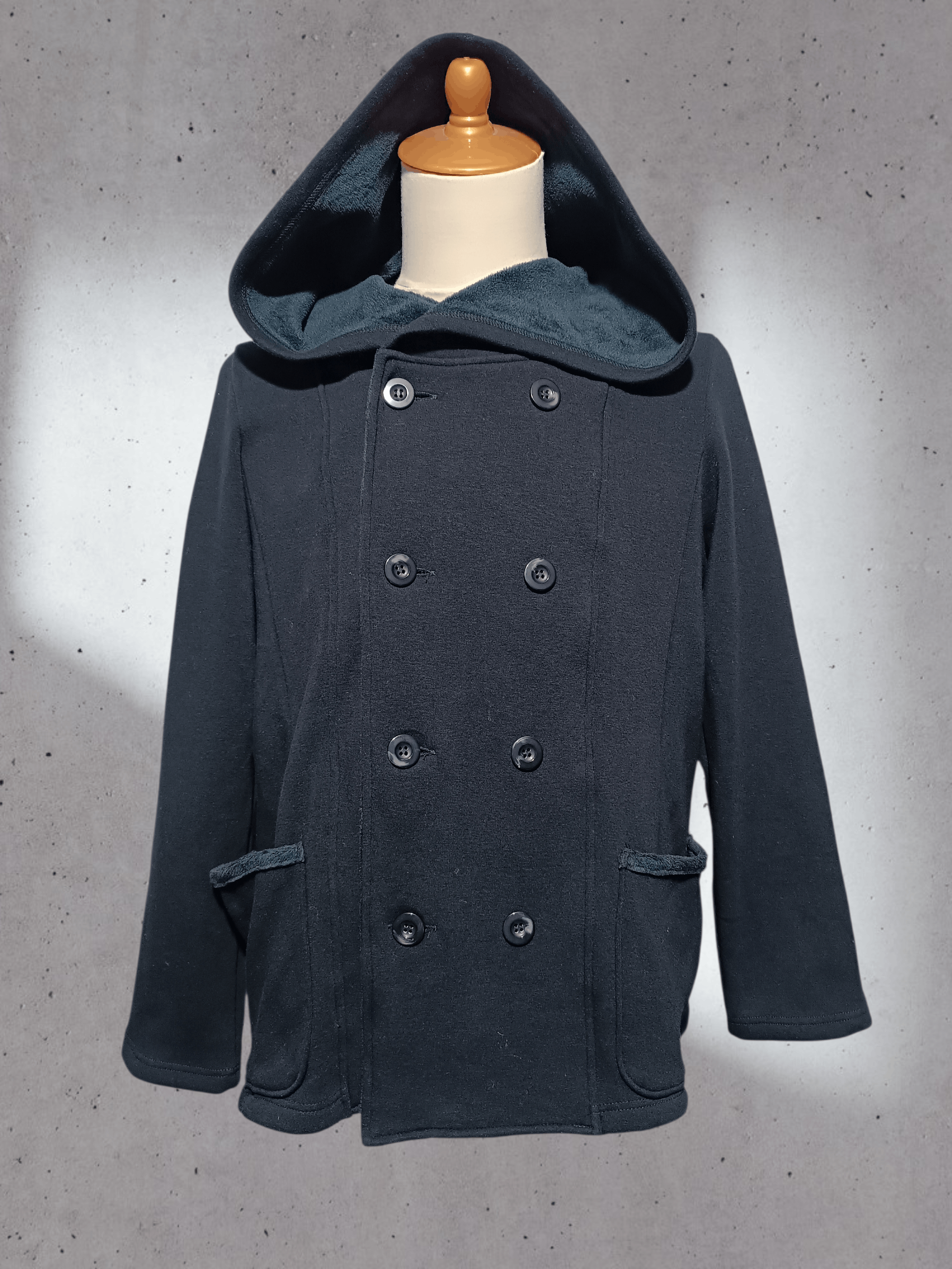 Japanese Brand Japanese Double Breasted Pea Coat Hoodie Size US M / EU 48-50 / 2 - 1 Thumbnail