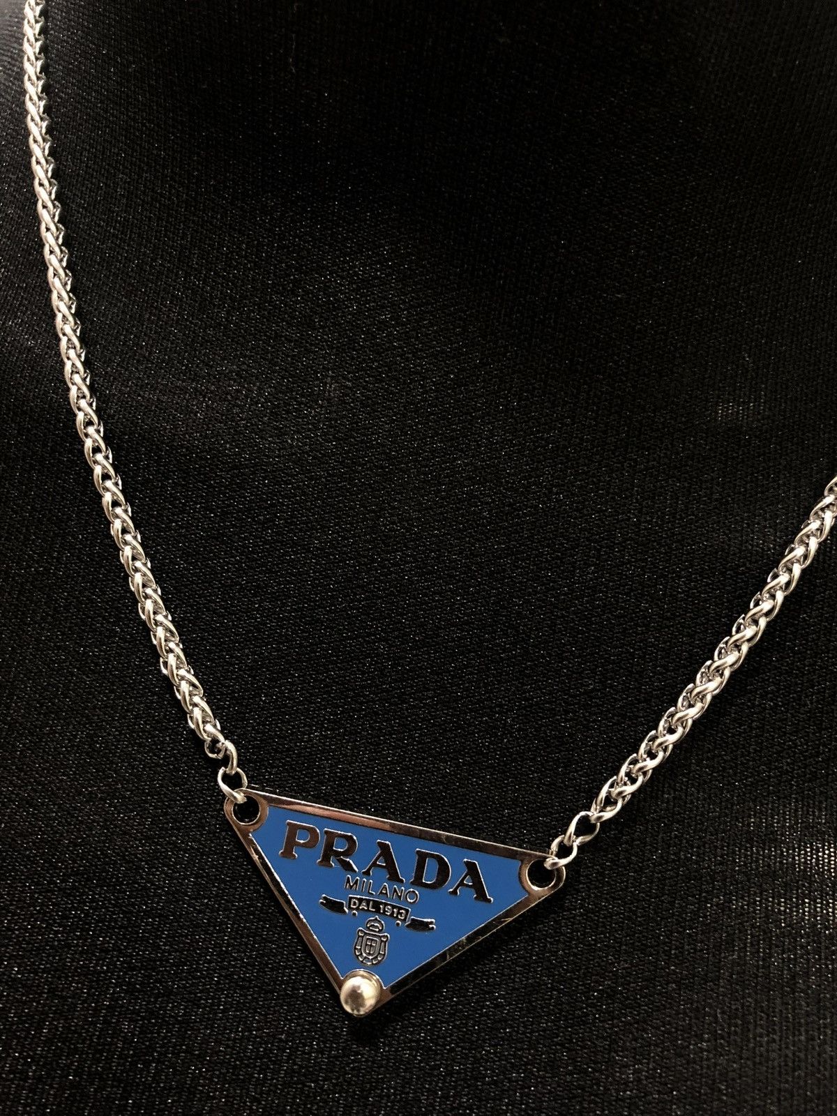 Other Vintage Repurposed Prada Milano Triangle Logo Necklace Size ONE SIZE - 8 Thumbnail