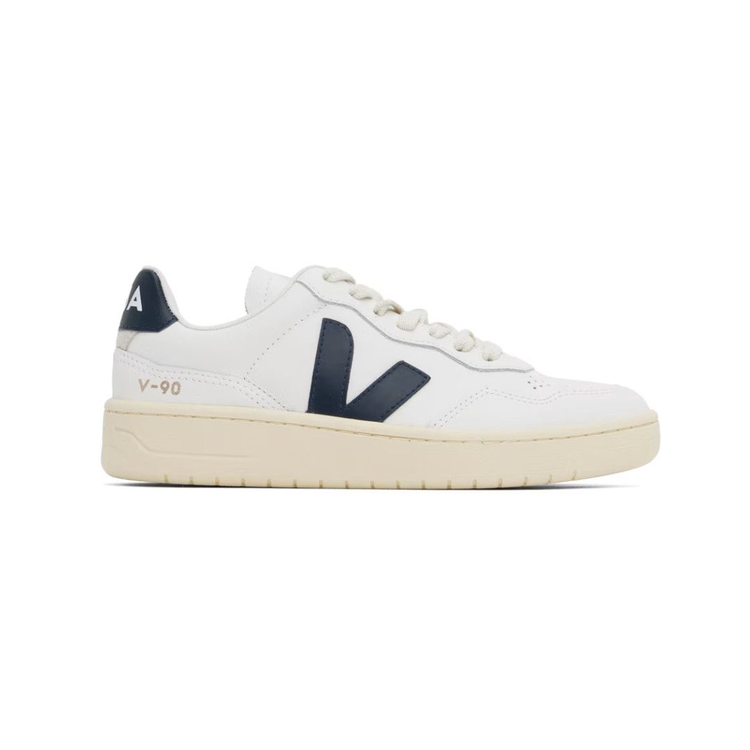 Veja o1s22i1n0924 Leather V-90 Sneakers in White Size US 11 / IT 41 - 1 Thumbnail