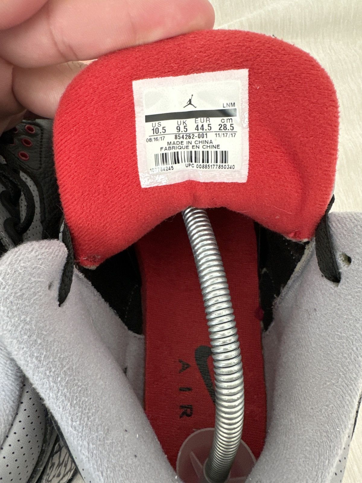 Jordan Brand Air Jordan 3 Black Cement 2018 Size US 10.5 / EU 43-44 - 5 Thumbnail