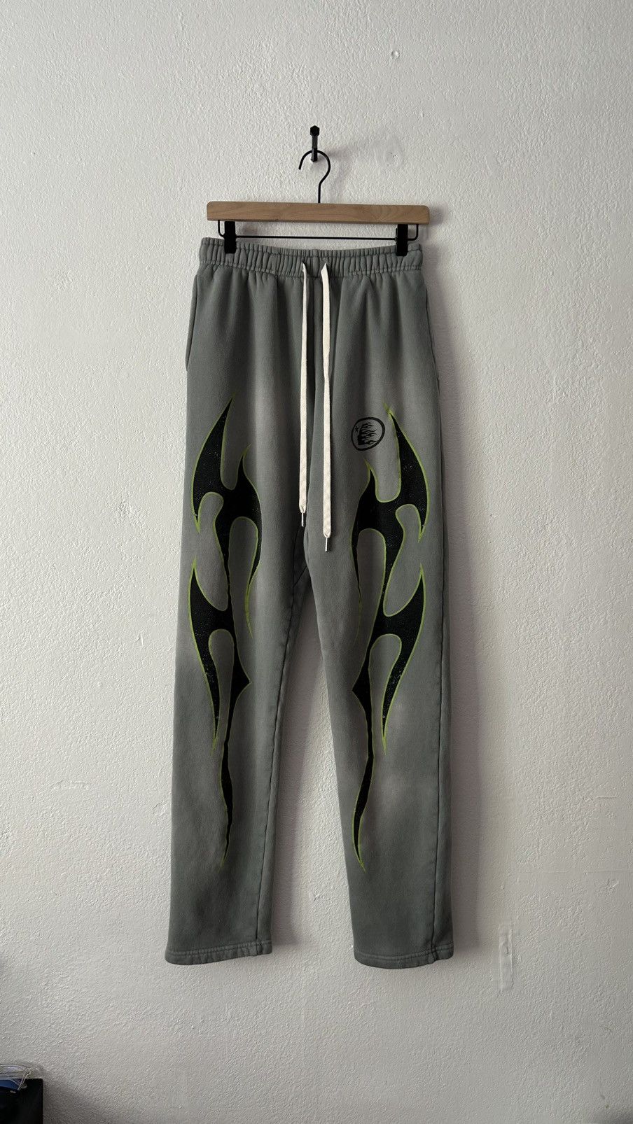 HELLSTAR Hellstar Grey Green Future Flame Sweats Size US 32 / EU 48 - 1 Thumbnail