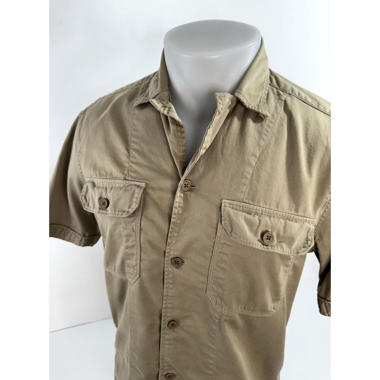 Allsaints ALLSAINTS Mens S/M Safari Bush Military Shirt Shirt Mens M Tan Military J5 Size US M / EU 48-50 / 2 - 3 Thumbnail