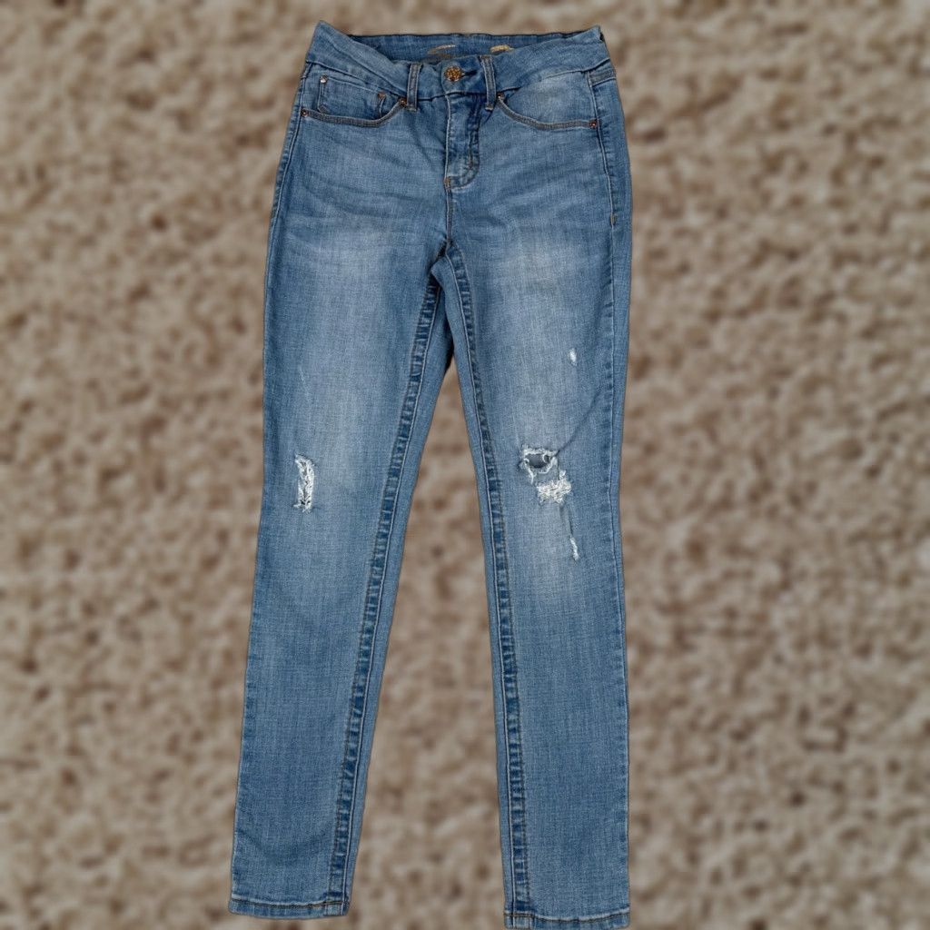 Vintage VINTAGE Seven7 Jeans Women 4 Blue Denim Tummyless High Rise Skinny Cotton 27x28 Size 27" / US 4 / IT 40 - 1 Thumbnail
