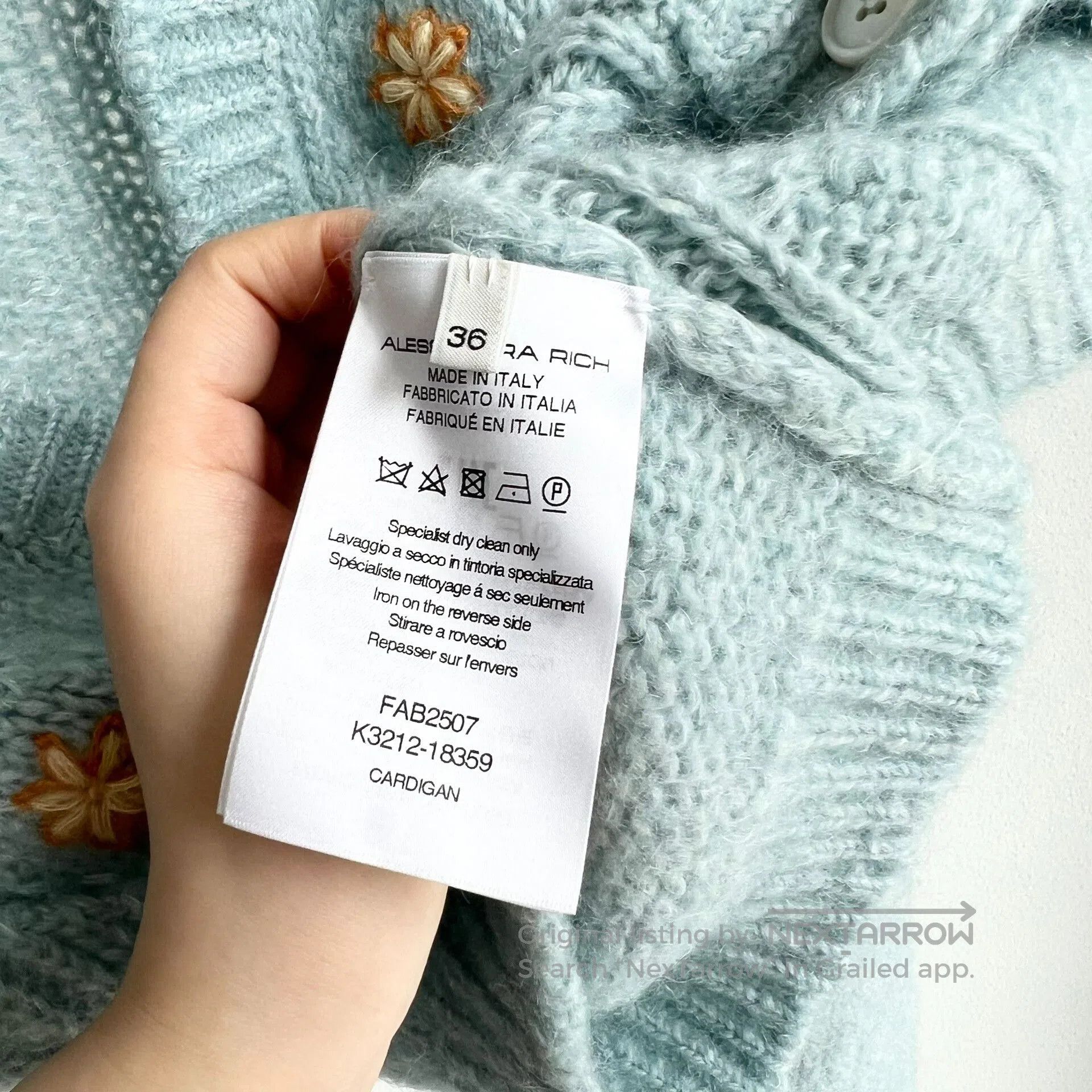 Alessandra Rich Alessandra Rich Blue Embroidered Cardigan. Size XS / US 0-2 / IT 36-38 - 7 Thumbnail