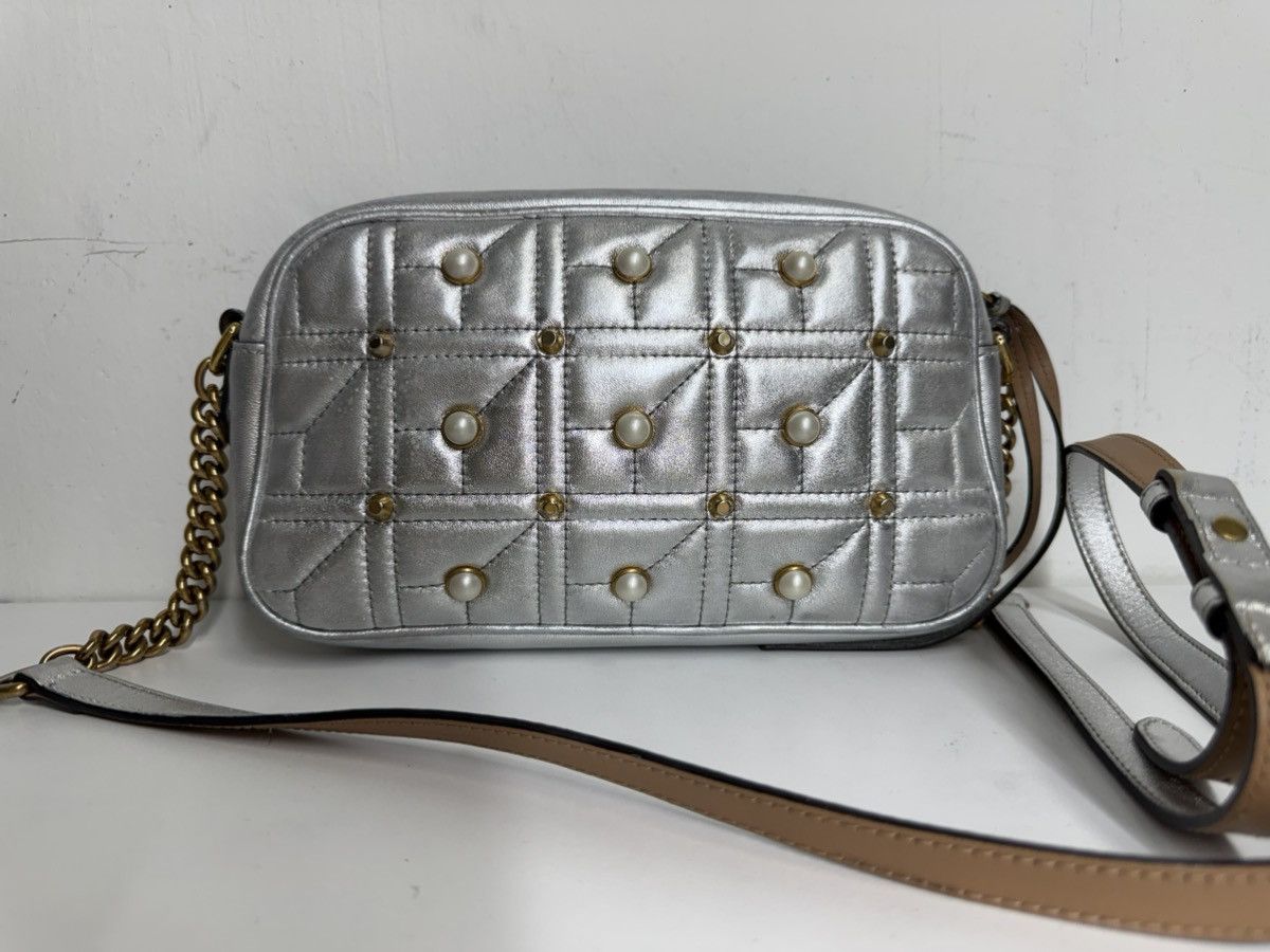 Gucci Gucci GG Marmont Pearl Crossbody Silver Matelasse Chain Bag Size ONE SIZE - 2 Thumbnail