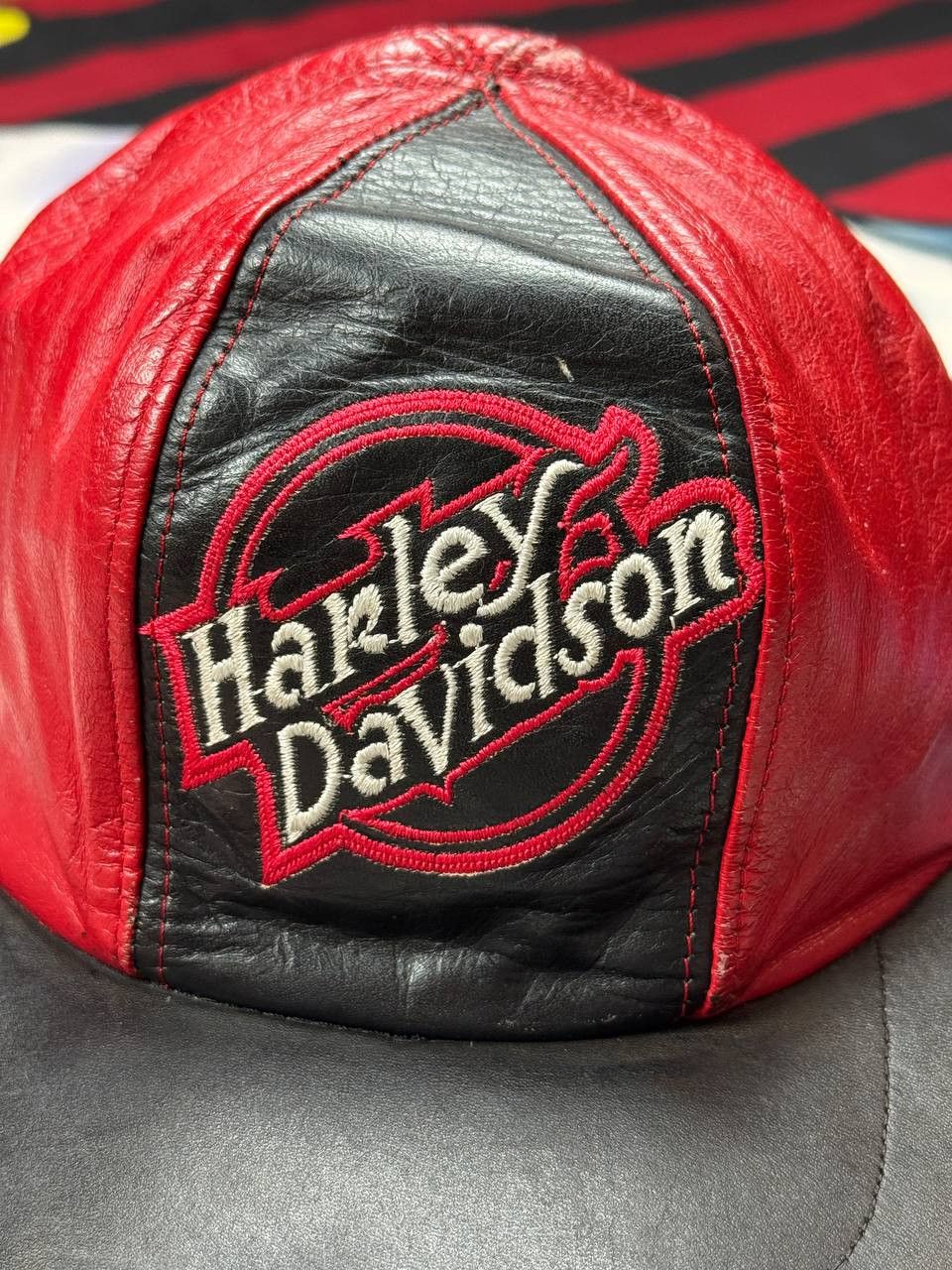 Harley Davidson Vintage Rare Harley Davidson Motorcycles Leather Cap Size ONE SIZE - 3 Thumbnail