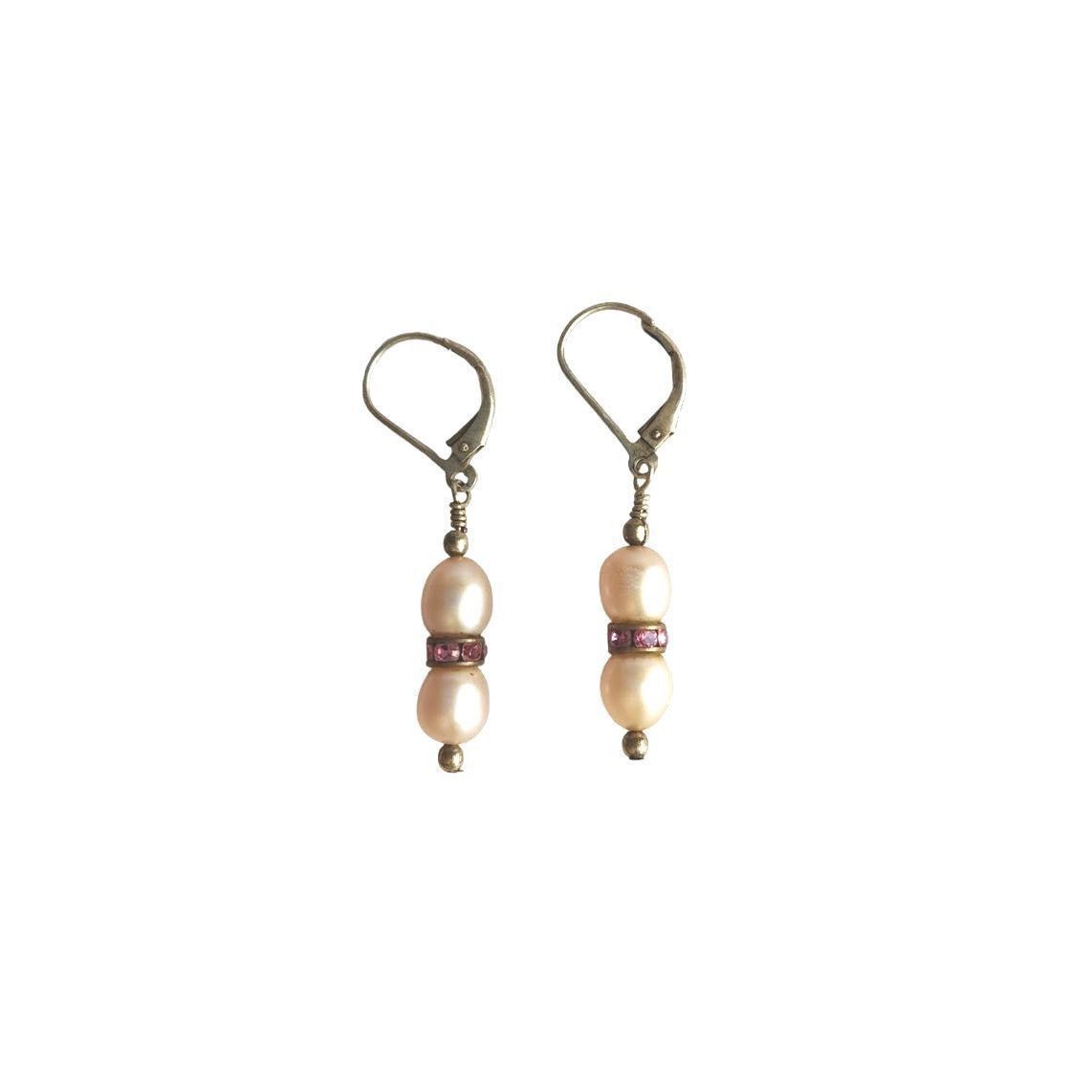 The Unbranded Brand Natural Pearl Pink Sapphire Dangle Earrings Sterling Silver Size ONE SIZE - 1 Preview