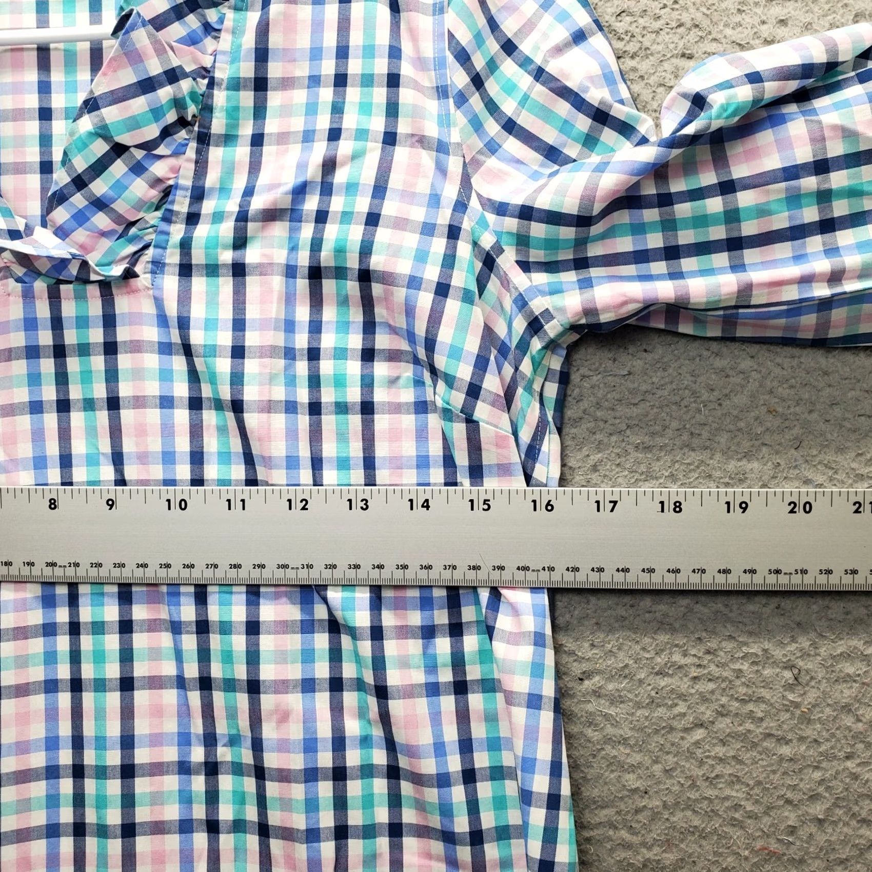 Talbots Talbots Tunic Top Womens Size 2P Multicolor Plaid Non-Iron Ruffle V-Neck Pullover Size XS / US 0-2 / IT 36-38 - 4 Thumbnail