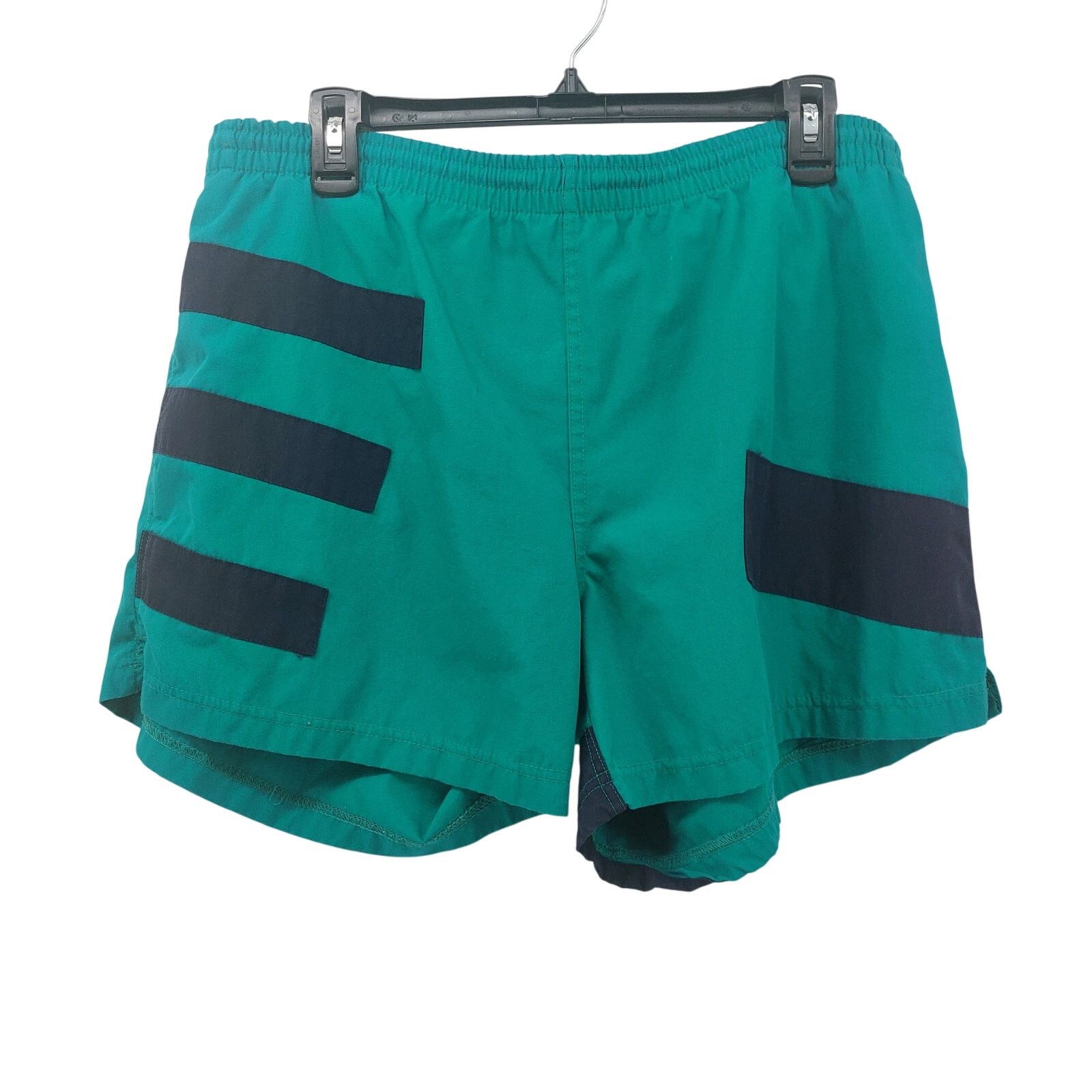 Vintage Vintage Swim Trunks Drawstring Beach Pool Green Navy Blue L Size US 35 - 1 Thumbnail