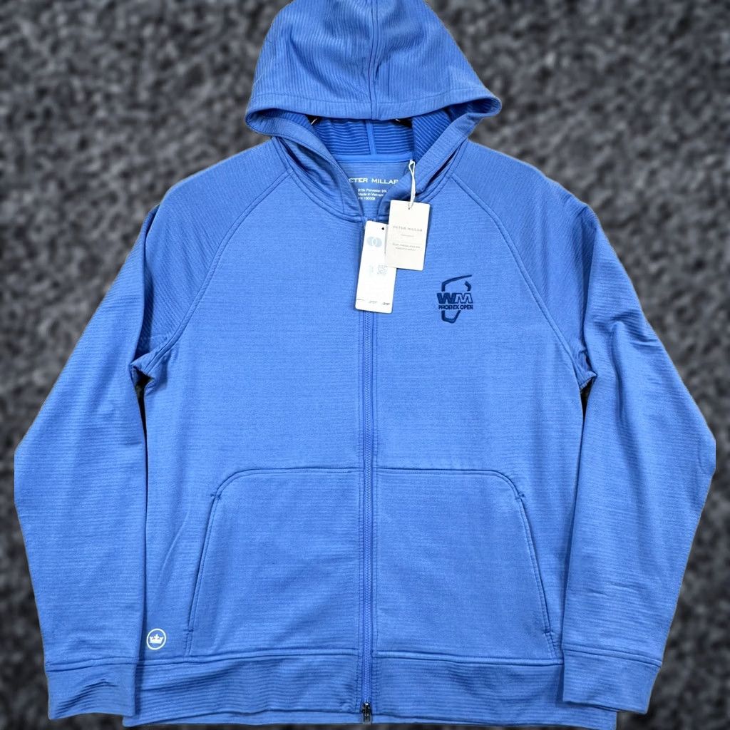 Peter Millar Peter Millar Women L Blue Performance Hoodie Full Zip Logo Size L / US 10 / IT 46 - 1 Thumbnail