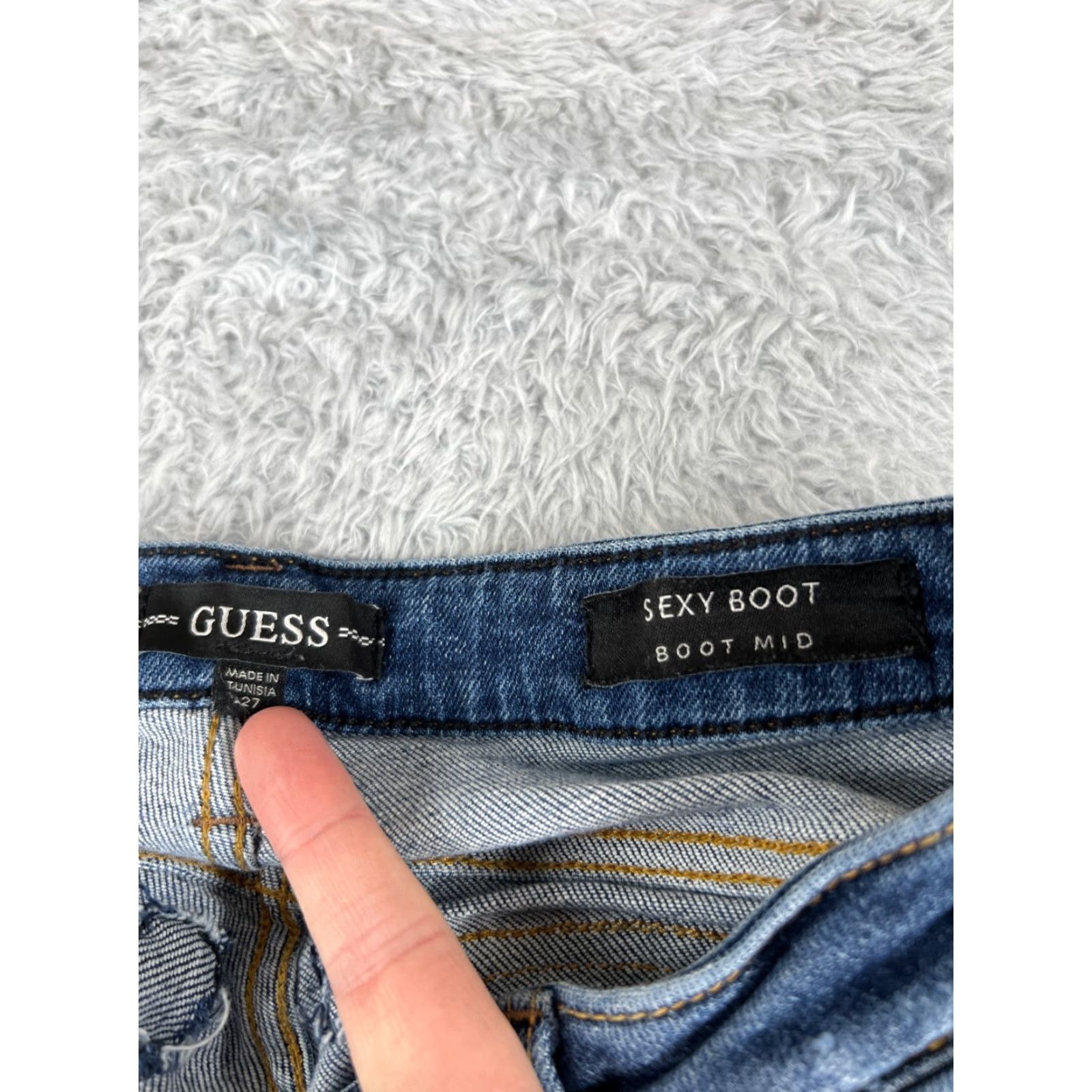 Guess Guess Jeans Womens 27 Blue Denim Boot Cut Mid Rise Cotton 26x32 Size 27" / US 4 / IT 40 - 5 Thumbnail