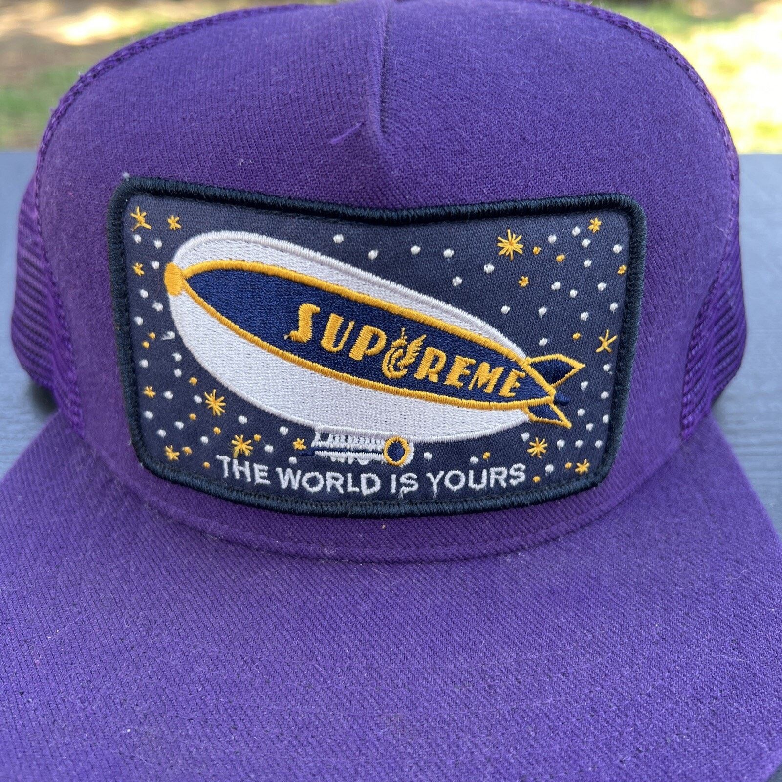 Supreme Supreme Purple Blimp World Is Yours Mesh Snapback Hat Size ONE SIZE - 2 Thumbnail