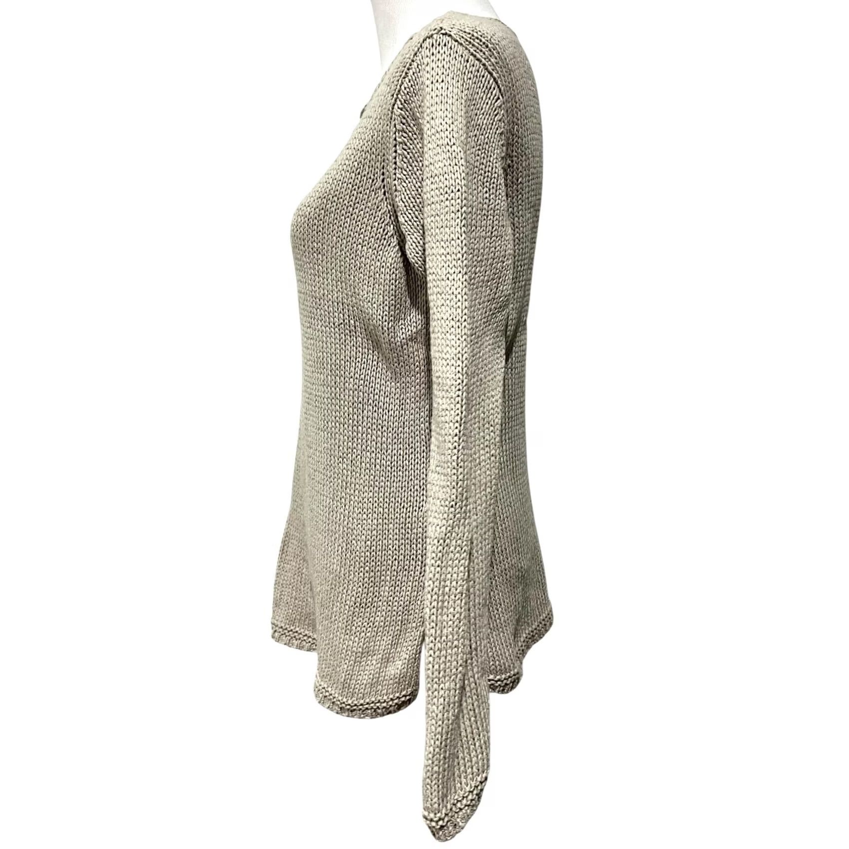 J. Jill VINTAGE J. Jill Women's Sweater Pullover Tunic XL Beige Mercerized Cotton Long Sleeve Size XL / US 12-14 / IT 48-50 - 4 Thumbnail