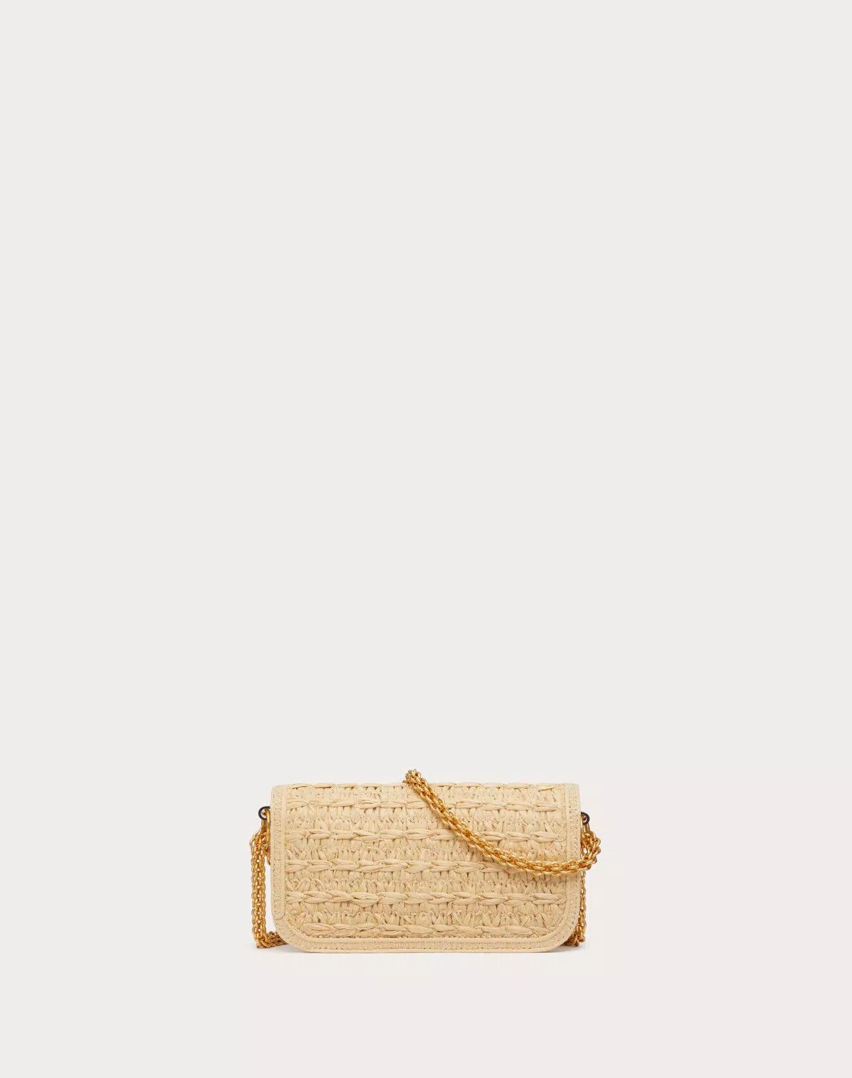 Valentino oc11z0725 Size:OS/Locò Raffia Shoulder Bag in Beige Size ONE SIZE - 3 Thumbnail